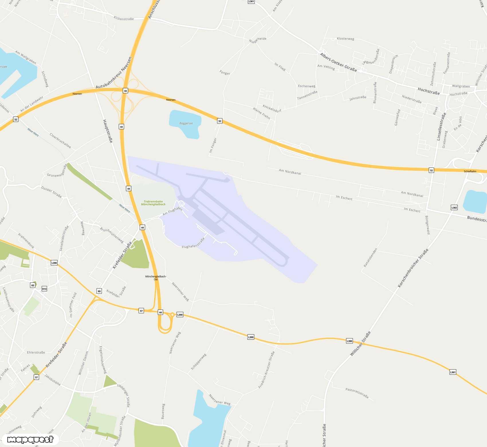 Carte de Mönchengladbach <span>airport (MGL)</span>