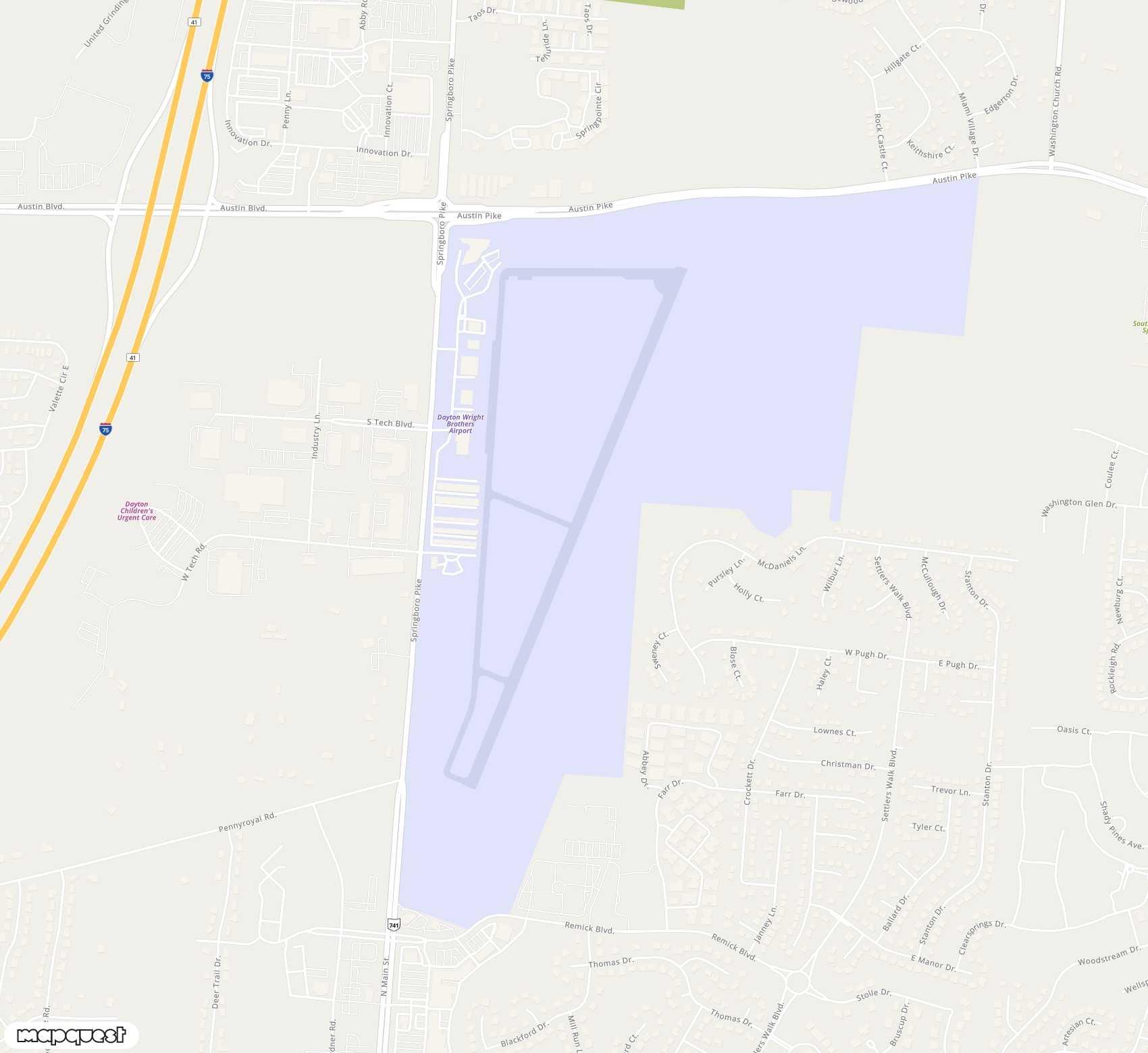 Carte de <span>Aérodrome de </span>Dayton-Wright Brothers<span>(MGY)</span>