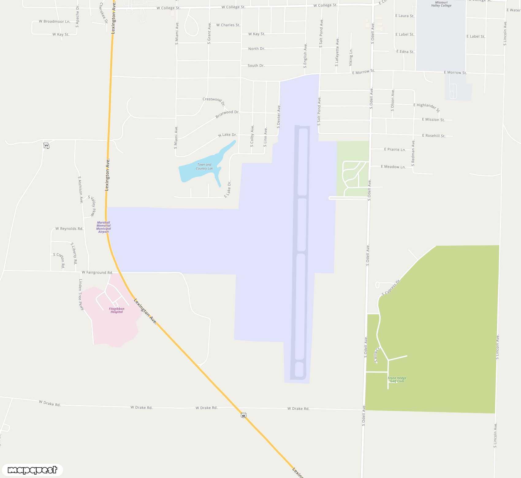 Carte de <span>Aérodrome de </span>Marshall Memorial Municipal<span>(MHL)</span>