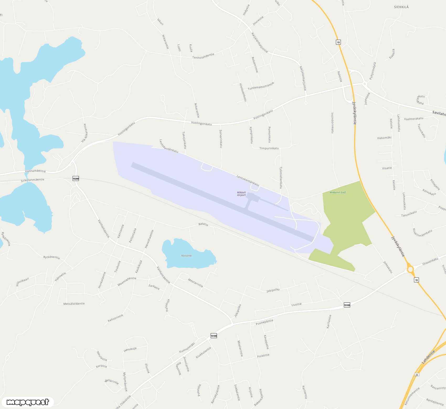 Carte de Mikkeli <span>airport (MIK)</span>