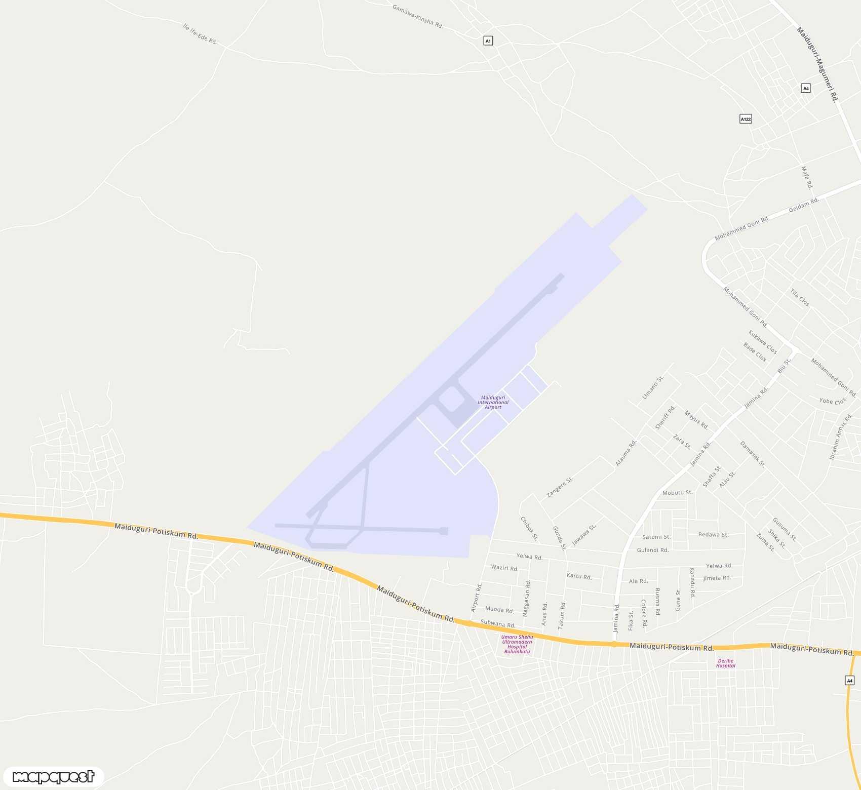 Carte de Maiduguri <span>airport (MIU)</span>