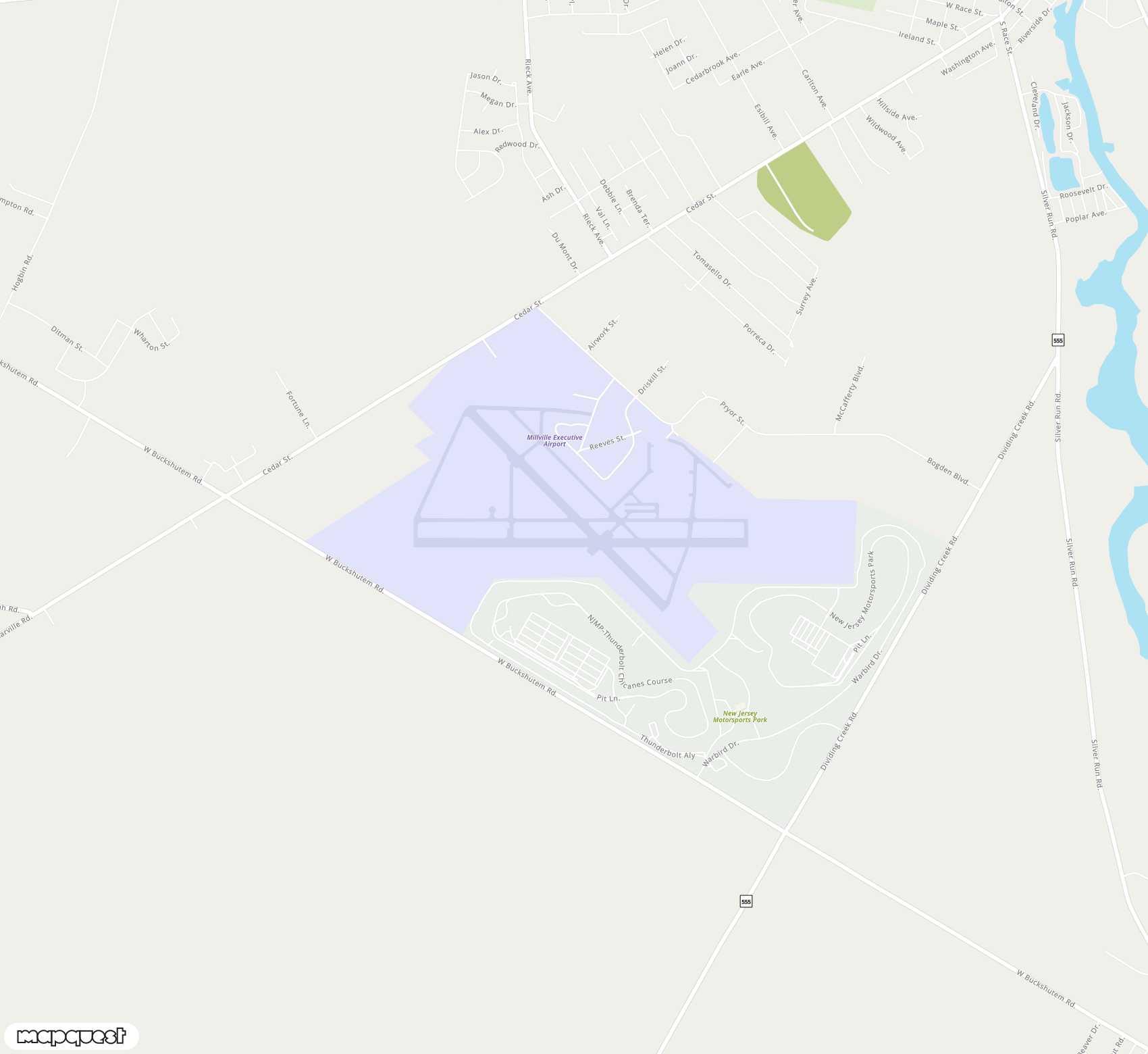 Carte de <span>Aéroport de </span>Millville Municipal<span>(MIV)</span>