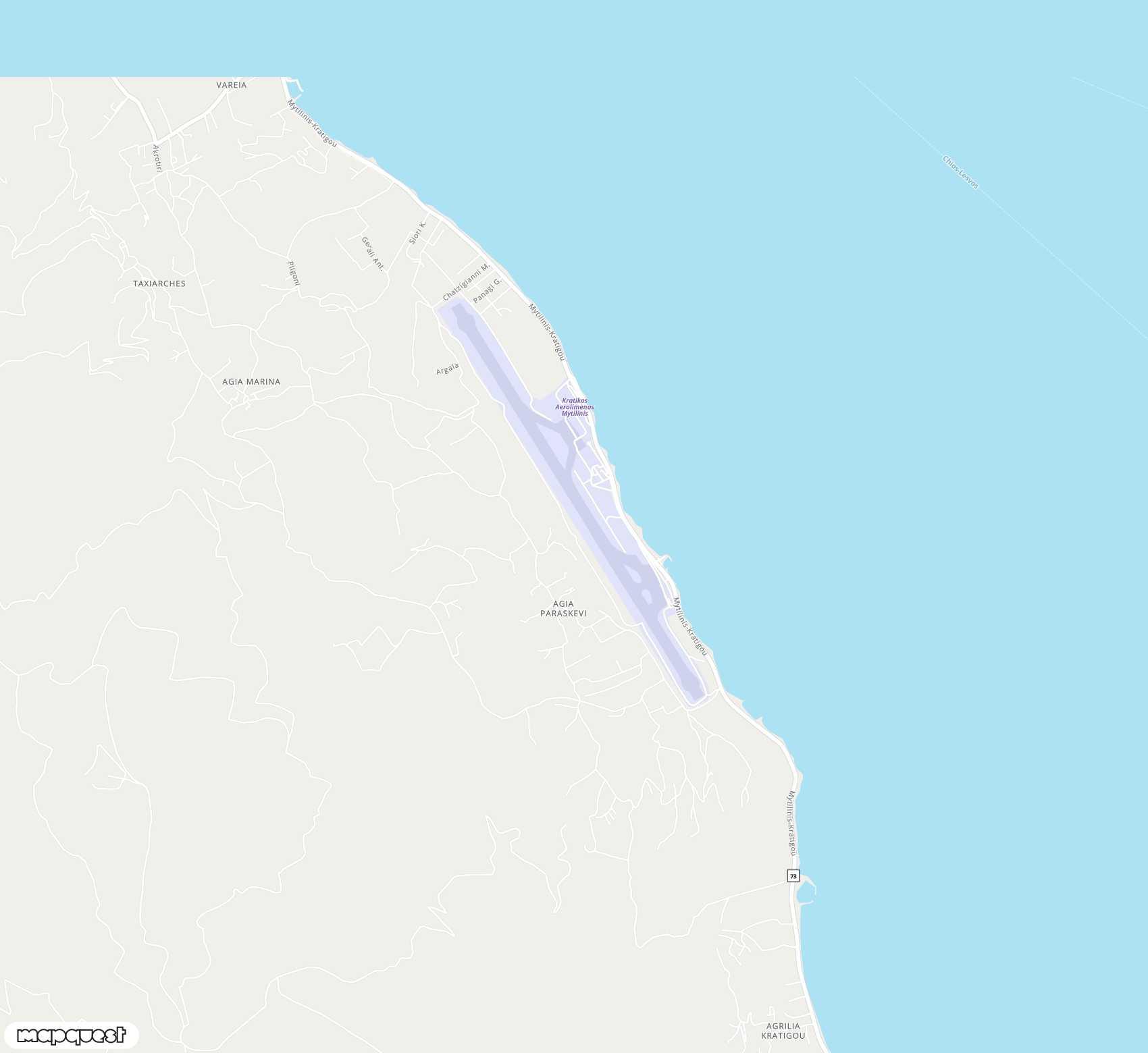 Carte de <span>Aéroport de </span>Mytilene<span>(MJT)</span>