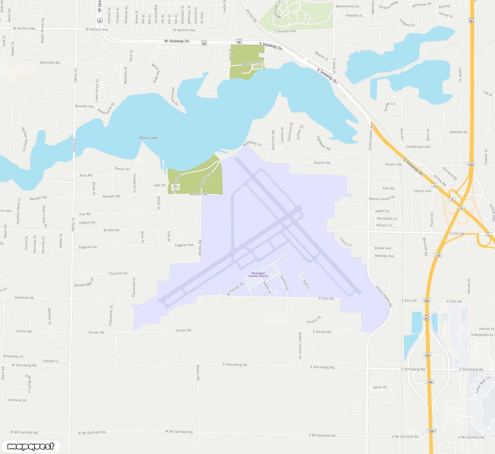 Carte de Muskegon County <span>airport (MKG)</span>