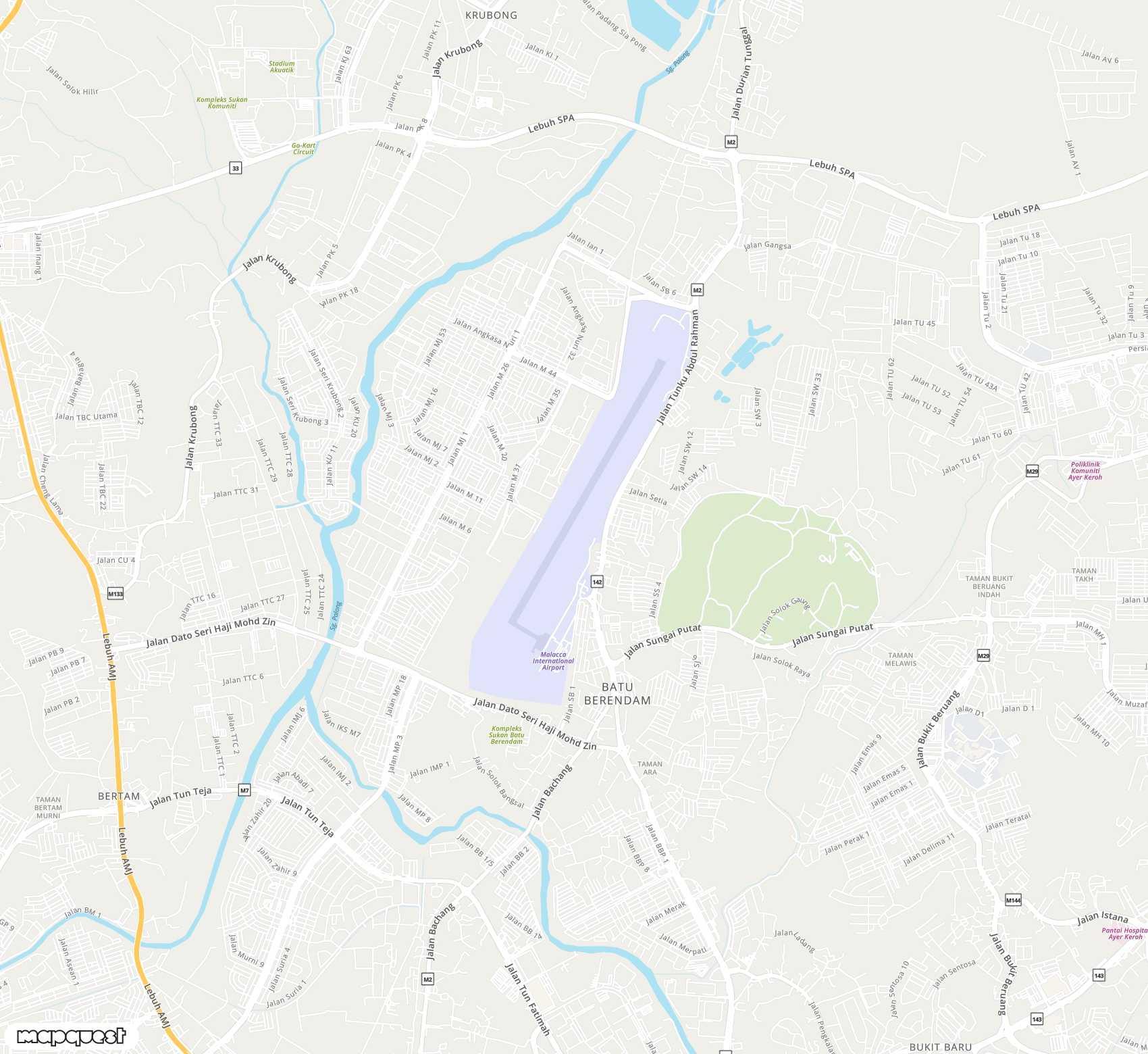 Carte de Malacca <span>airport (MKZ)</span>