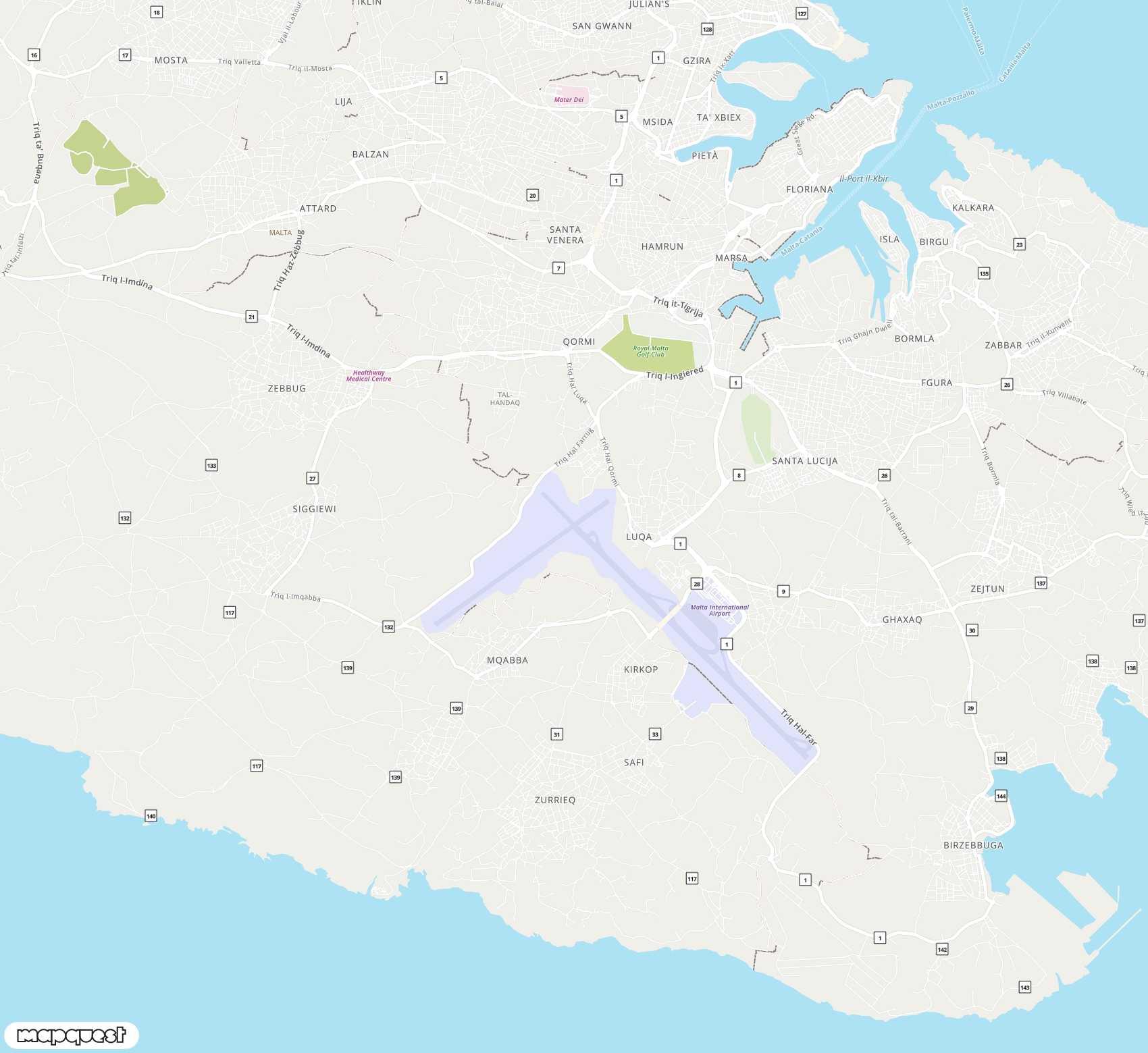 Carte de Malta <span>international airport (MLA)</span>