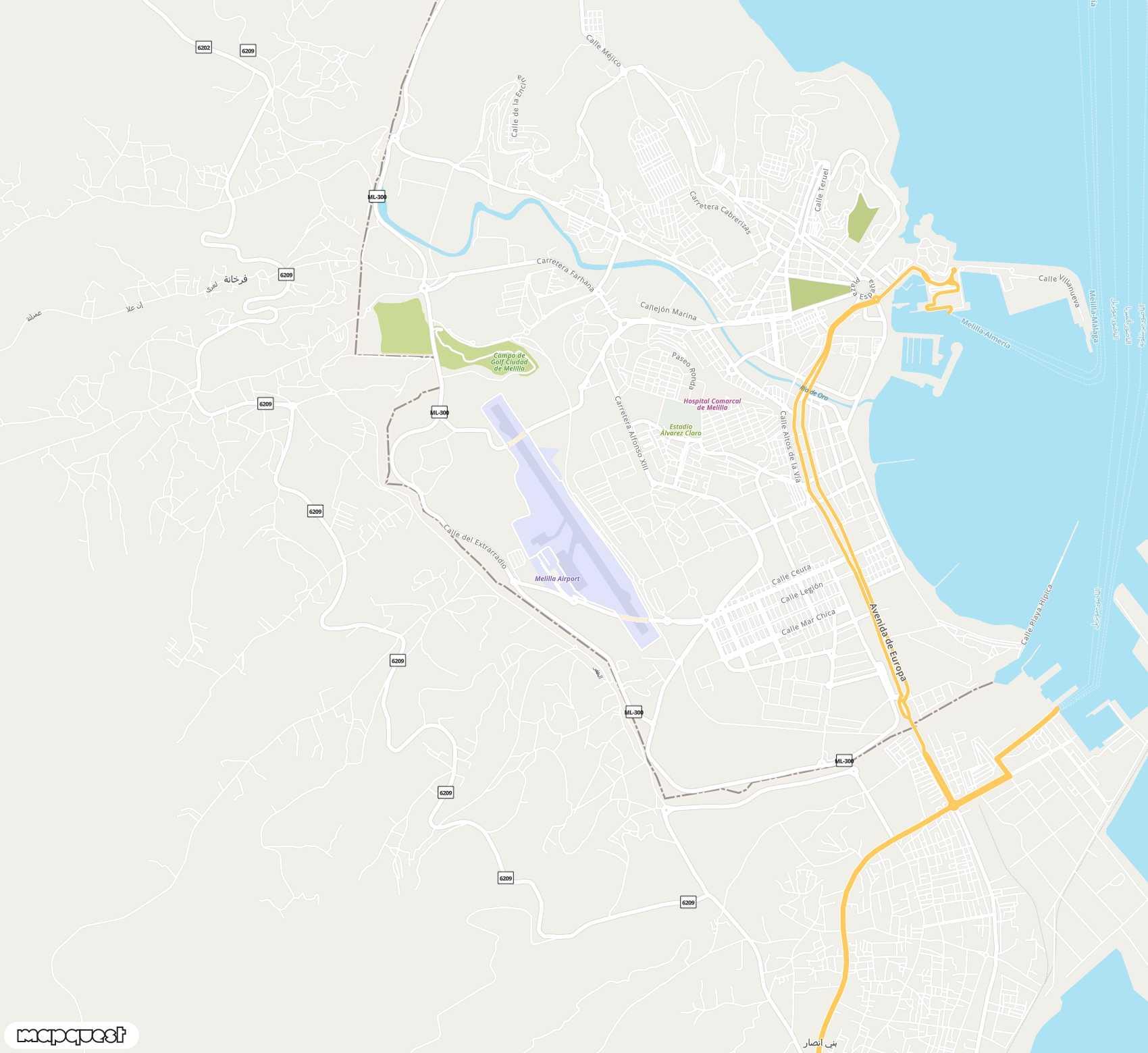 Carte de Melilla <span>airport (MLN)</span>
