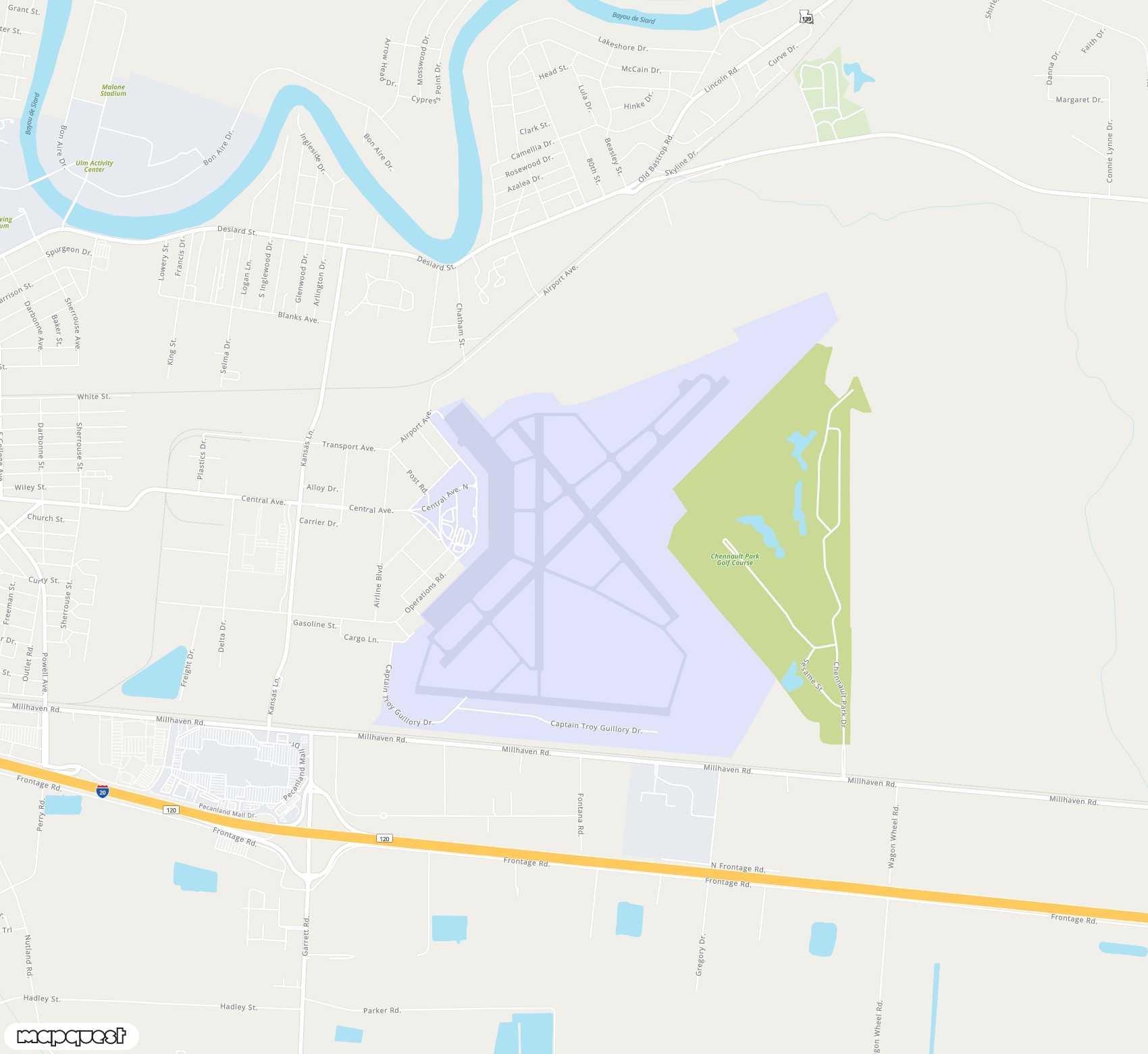 Carte de <span>Aéroport de </span>Monroe Regional<span>(MLU)</span>