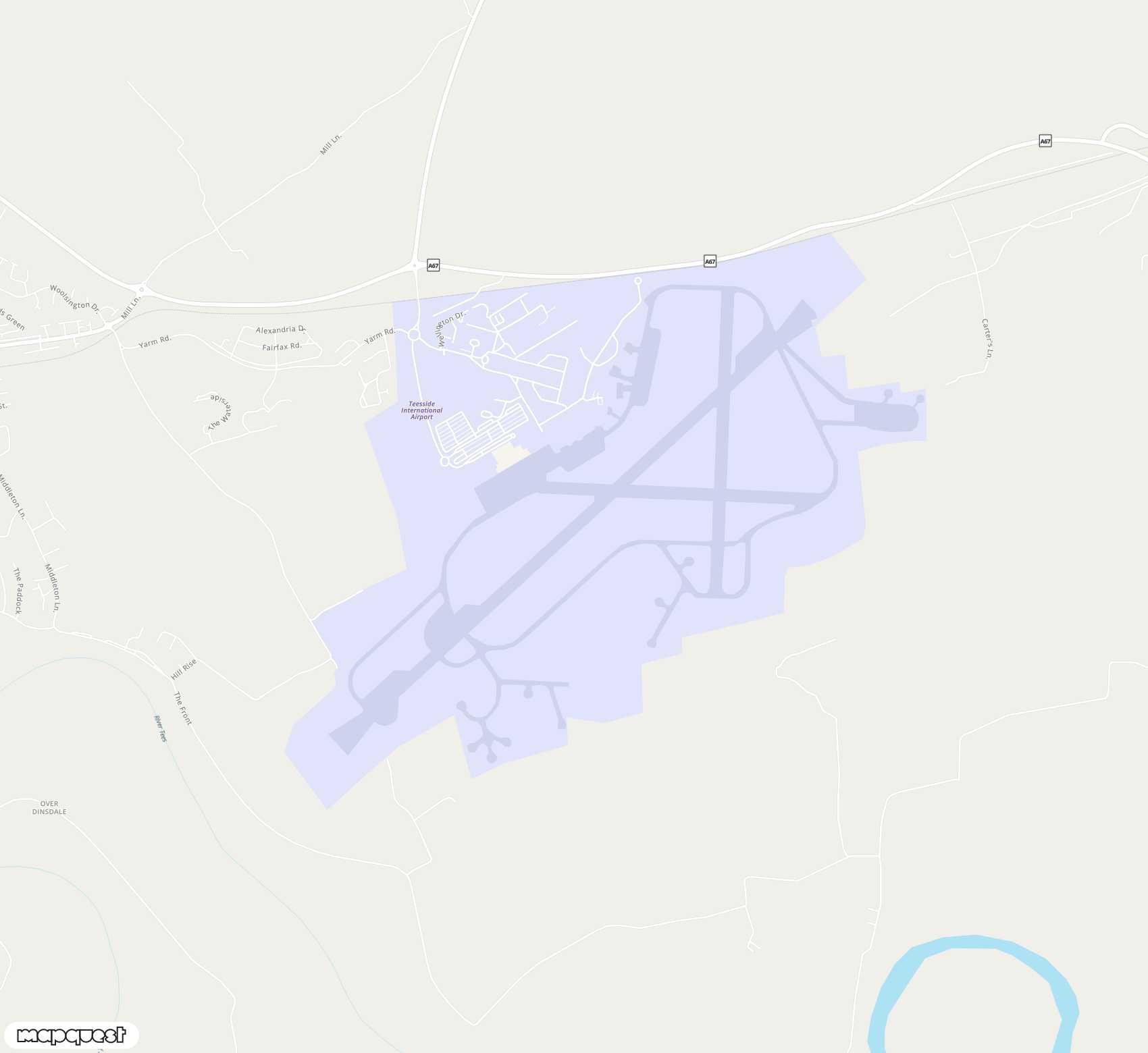Carte de Teesside <span>airport (MME)</span>
