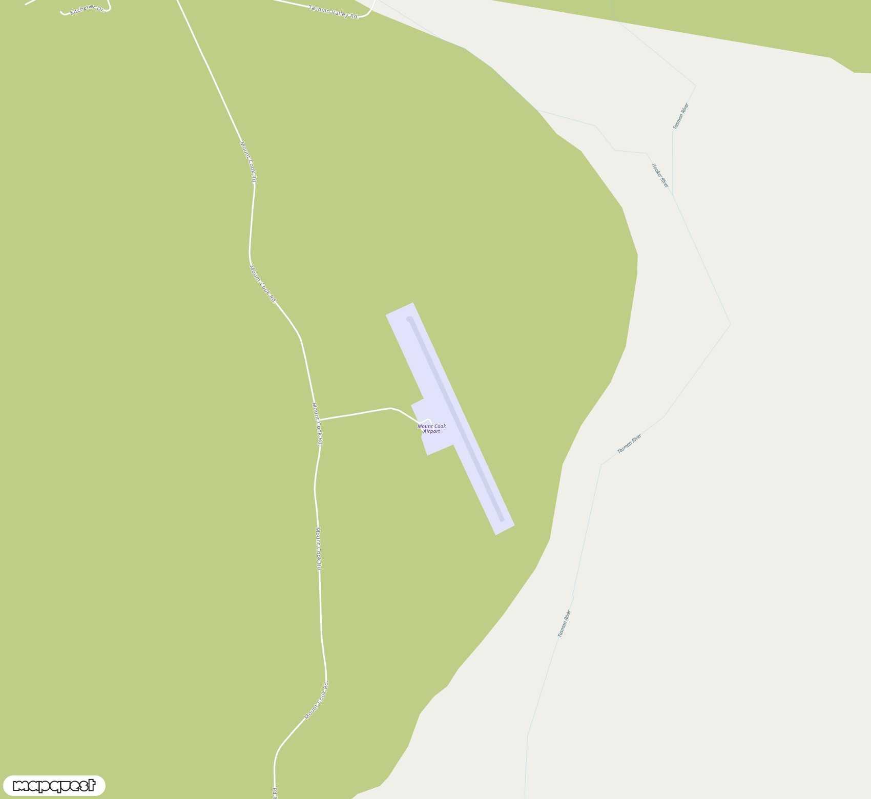 Carte de Mount Cook <span>airport (MON)</span>