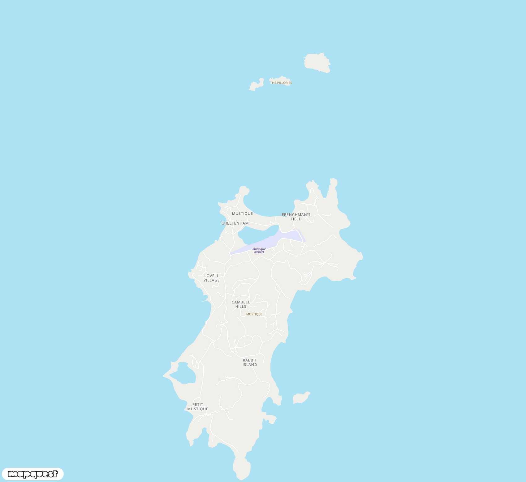 Carte de Mustique <span>airport (MQS)</span>