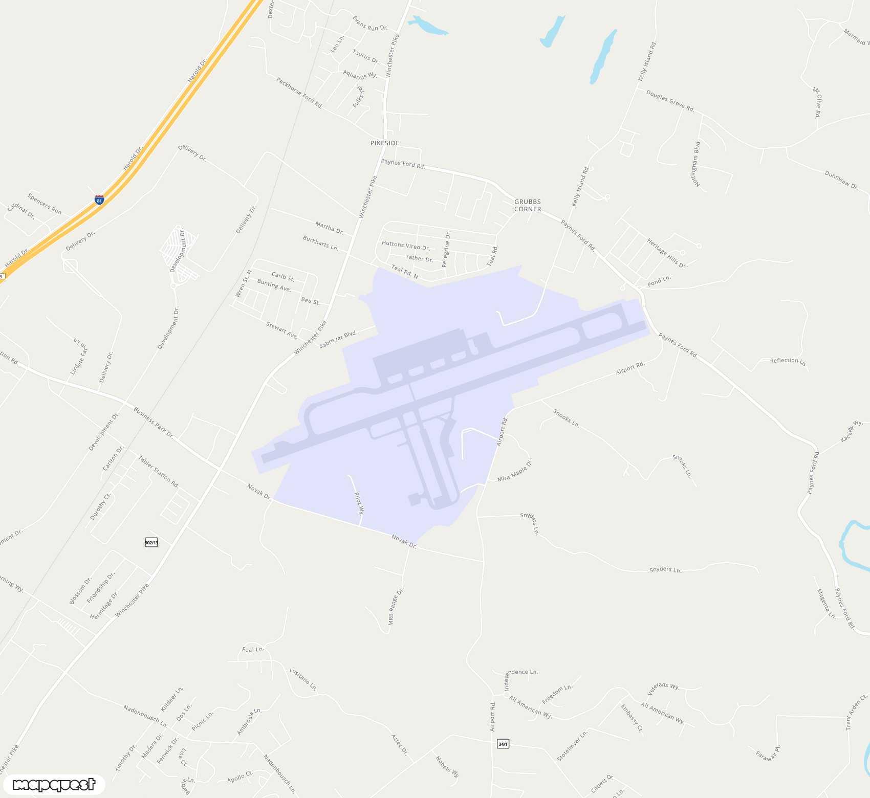 Carte de <span>Aéroport de </span>Eastern WV Regional/Shepherd Field<span>(MRB)</span>