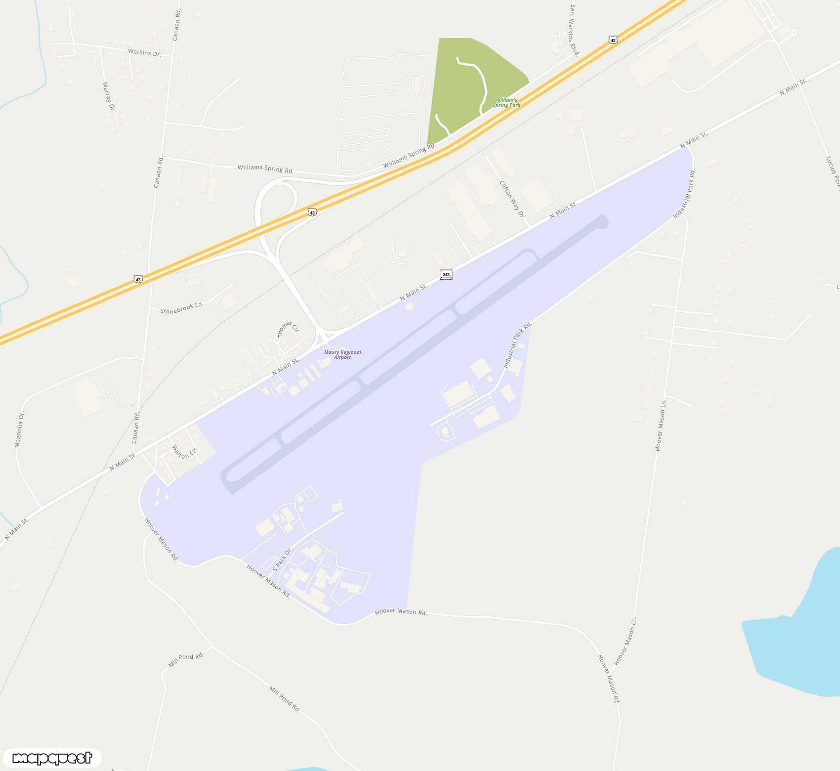 Carte de <span>Aérodrome de </span>Maury County<span>(MRC)</span>