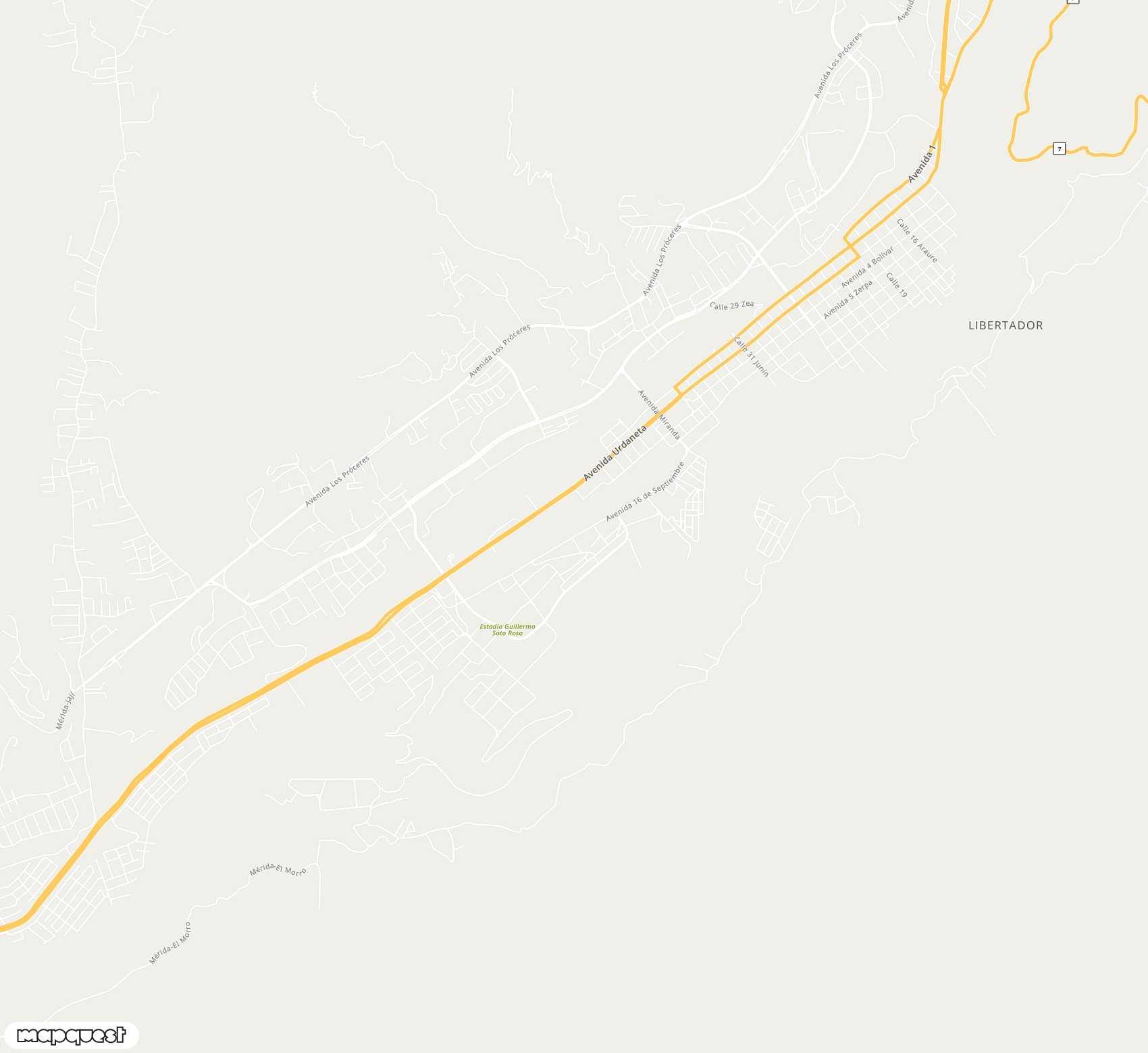 Carte de <span>Aéroport de </span>Alberto Carnevalli<span>(MRD)</span>