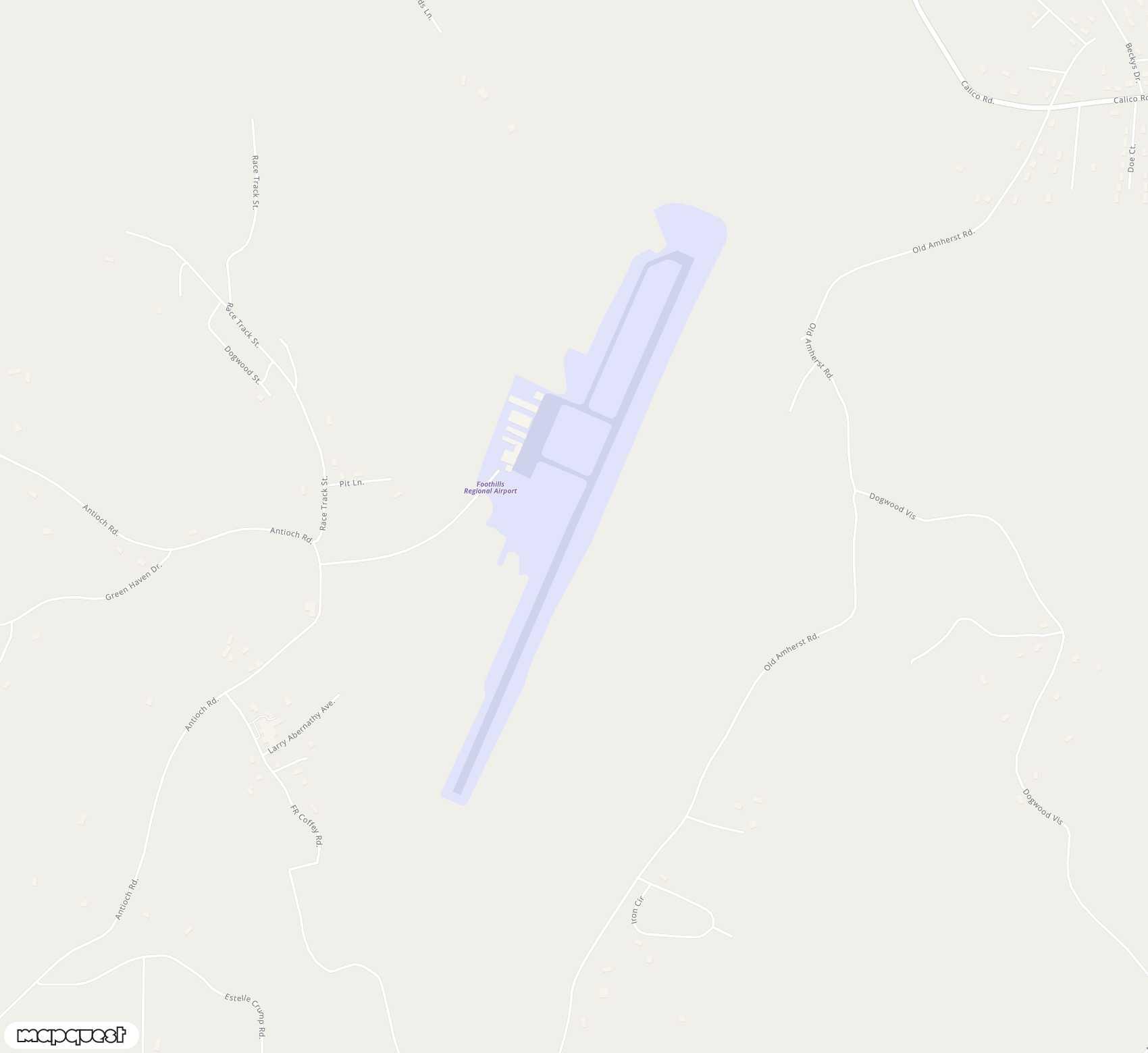 Carte de <span>Aérodrome de </span>Foothills Regional<span>(MRN)</span>