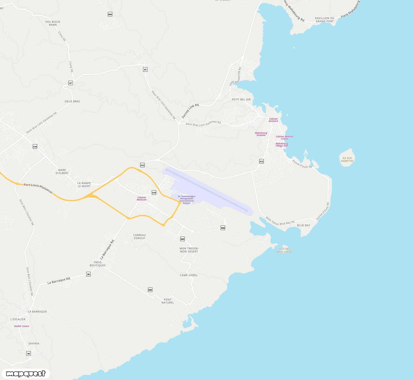 Carte de Sir Seewoosagur Ramgoolam <span>international airport (MRU)</span>