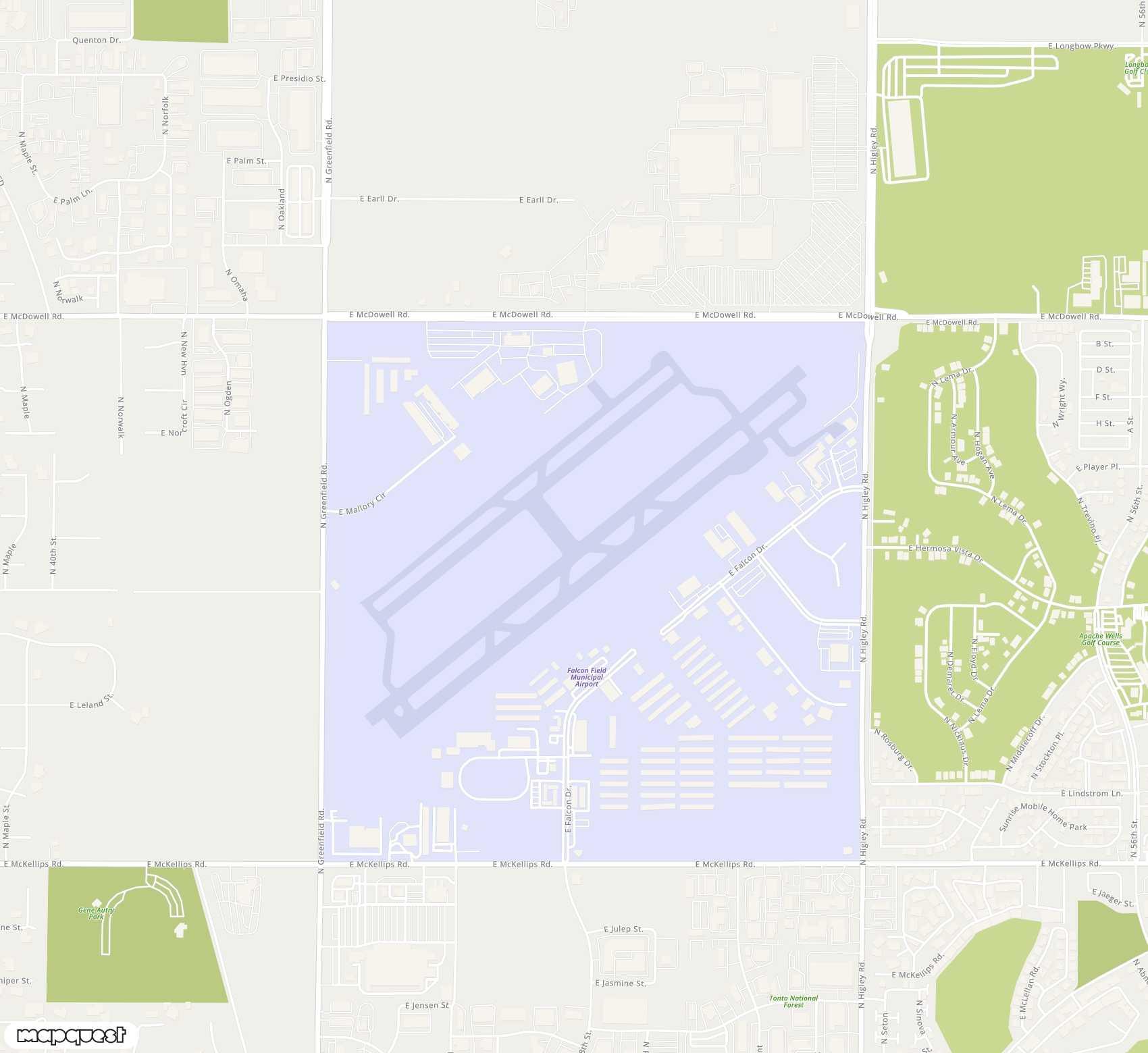 Carte de <span>Aérodrome de </span>Falcon Field<span>(MSC)</span>