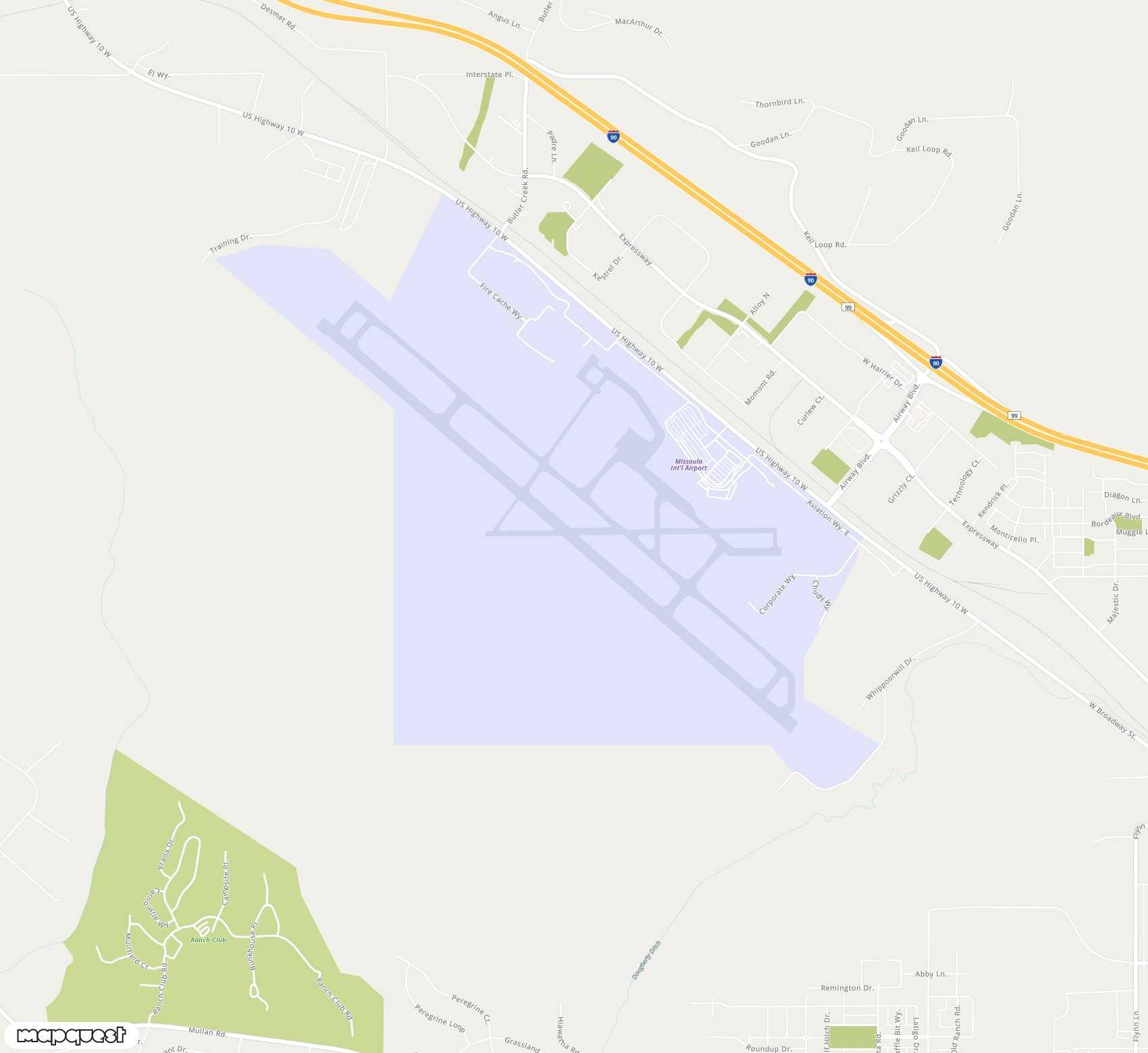 Carte de Missoula <span>airport (MSO)</span>