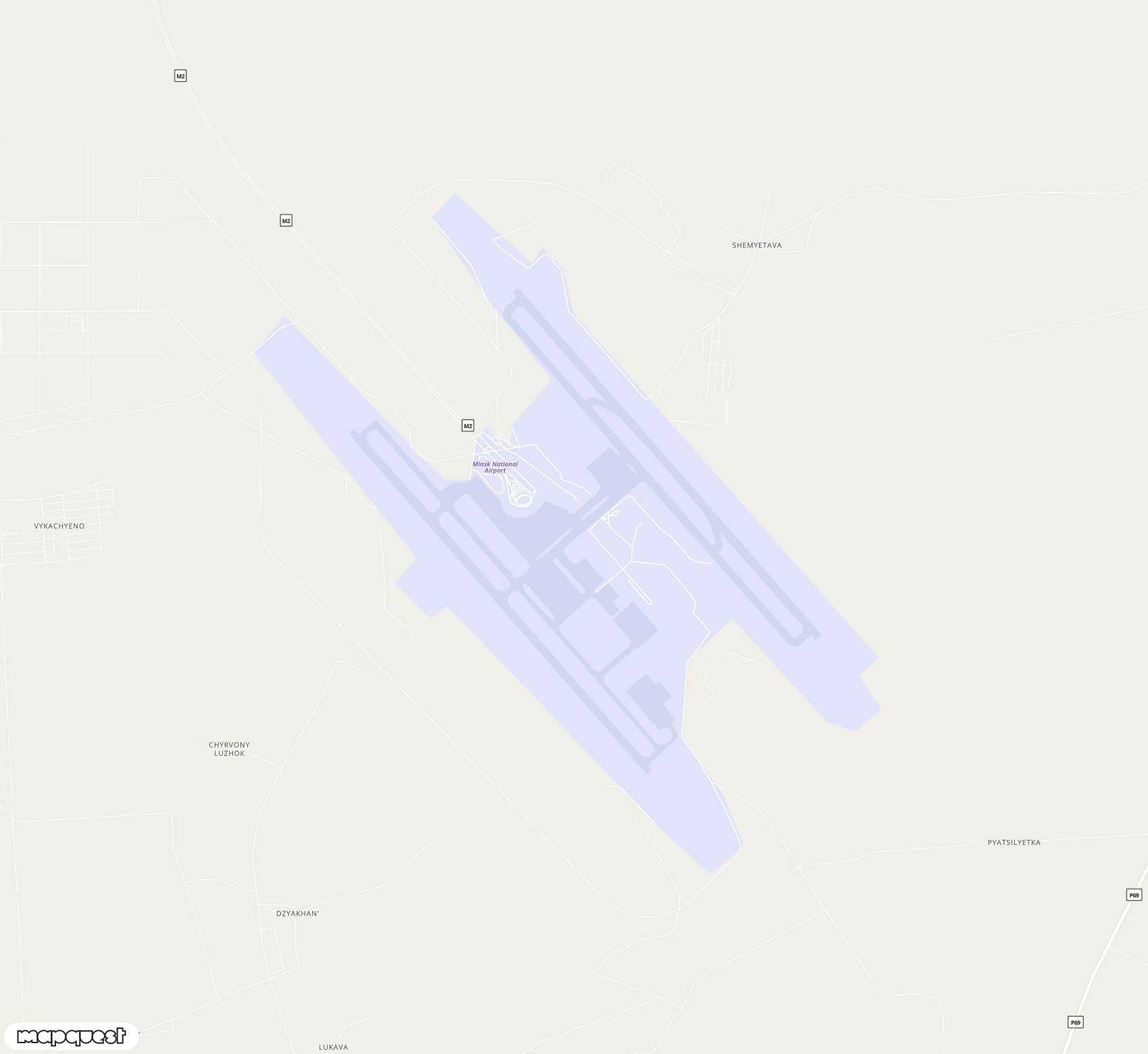 Carte de Minsk National <span>international airport (MSQ)</span>