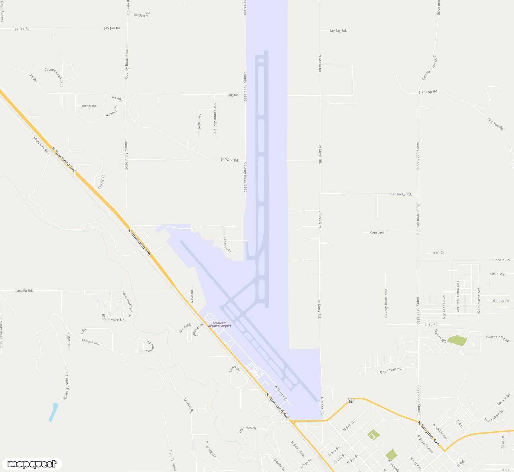 Carte de Montrose Regional <span>airport (MTJ)</span>