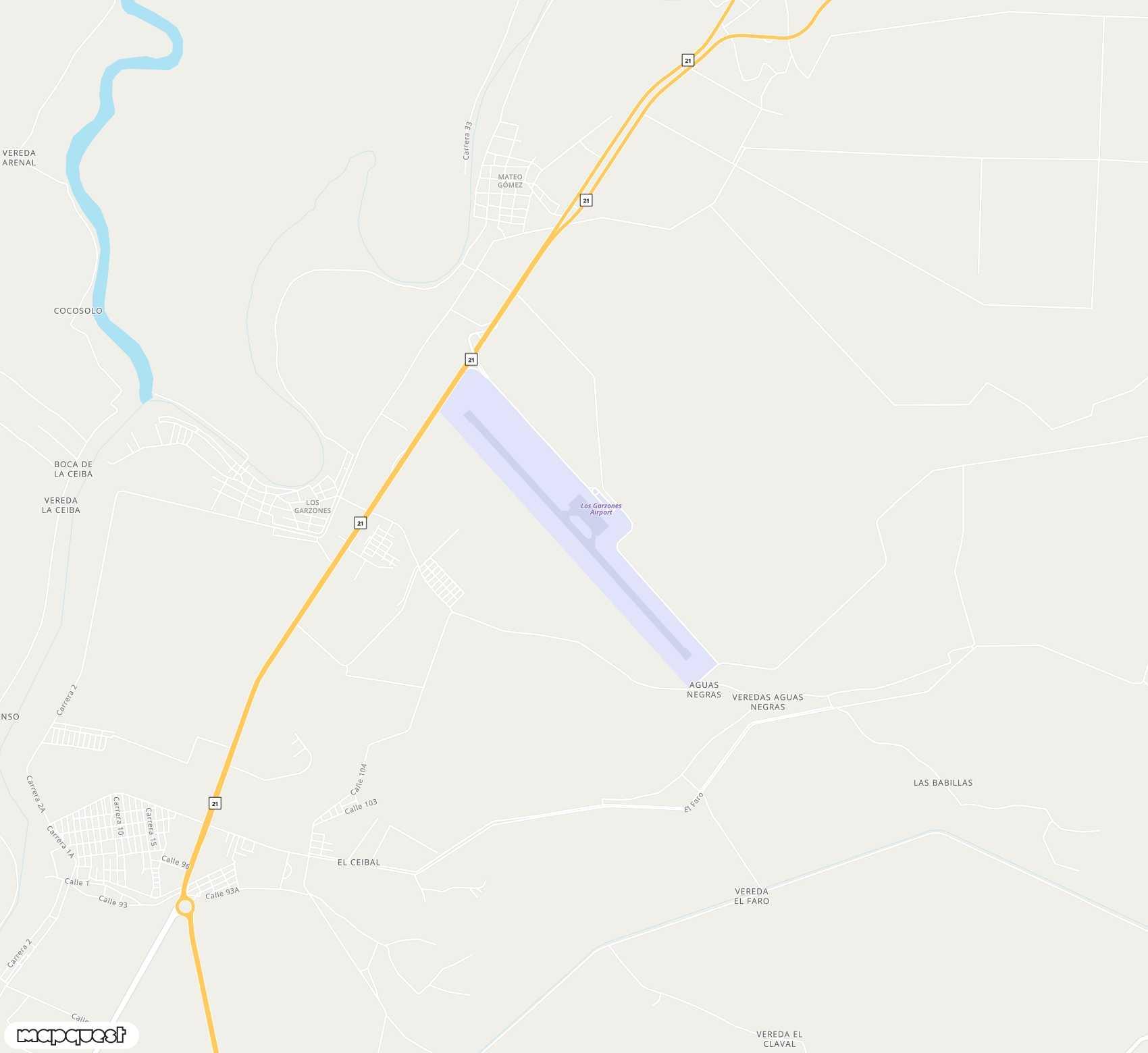 Carte de <span>Aéroport de </span>Los Garzones<span>(MTR)</span>