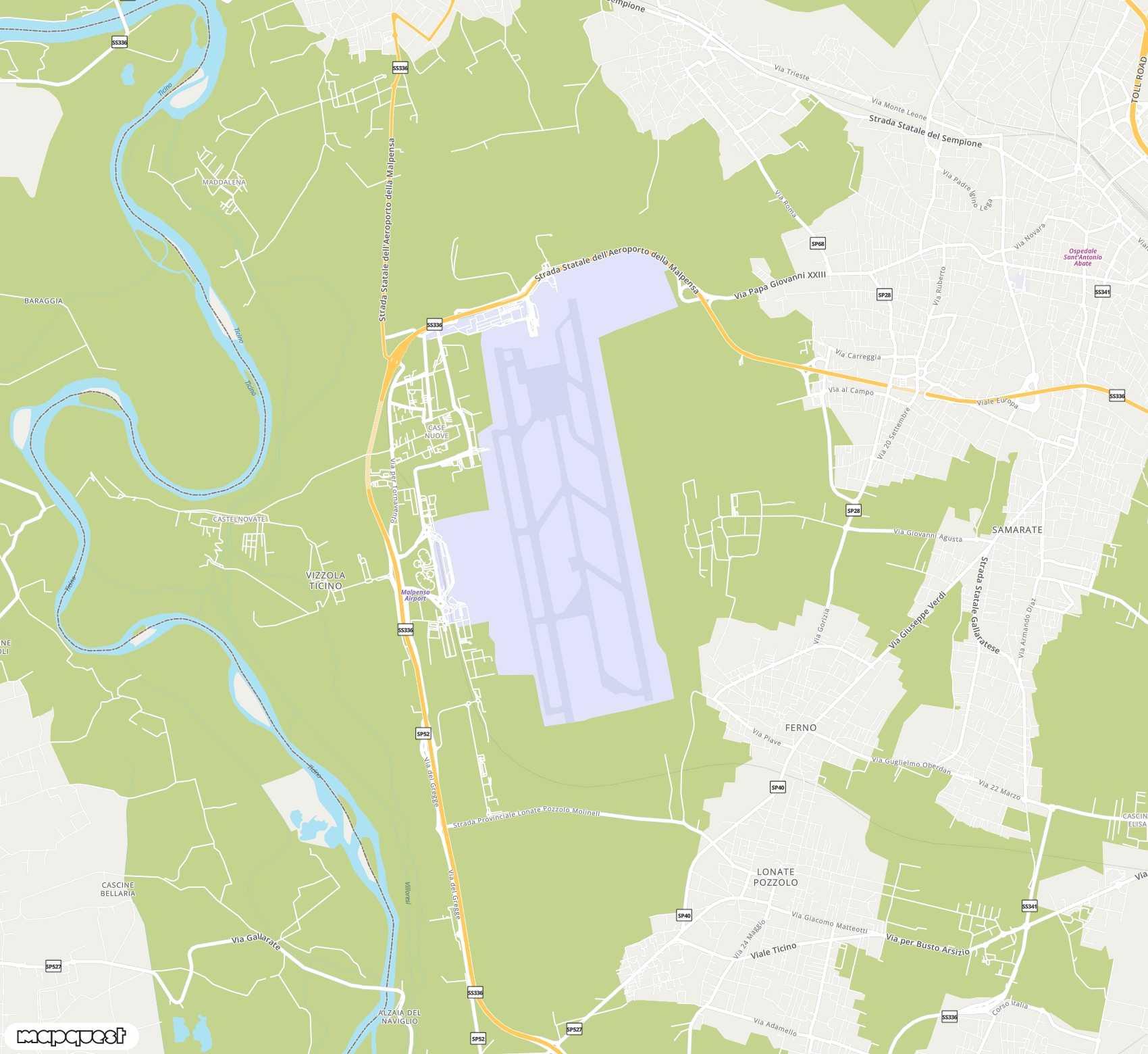 Carte de Malpensa <span>international airport (MXP)</span>