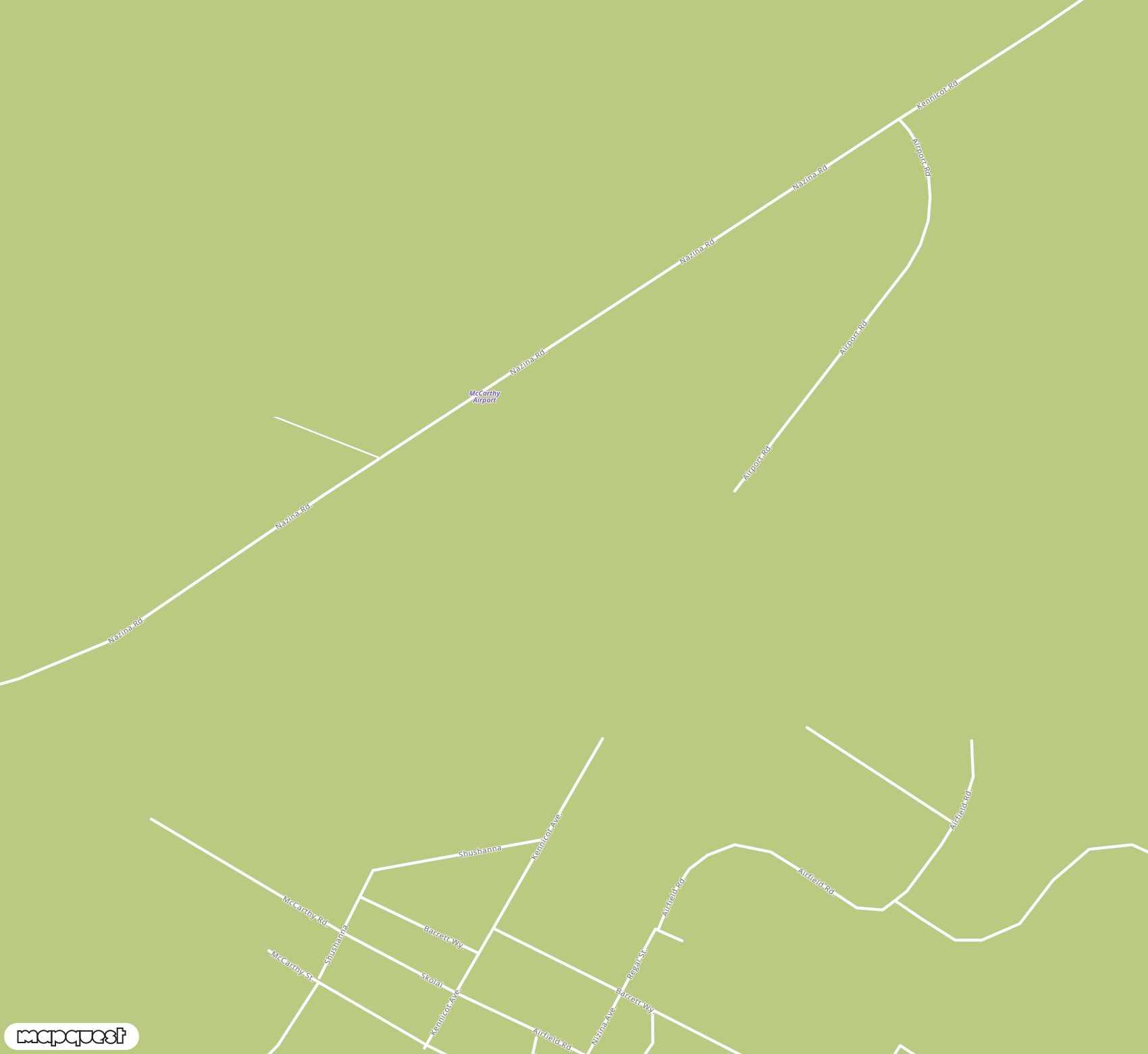 Carte de <span>Aérodrome de </span>Mc Carthy<span>(MXY)</span>