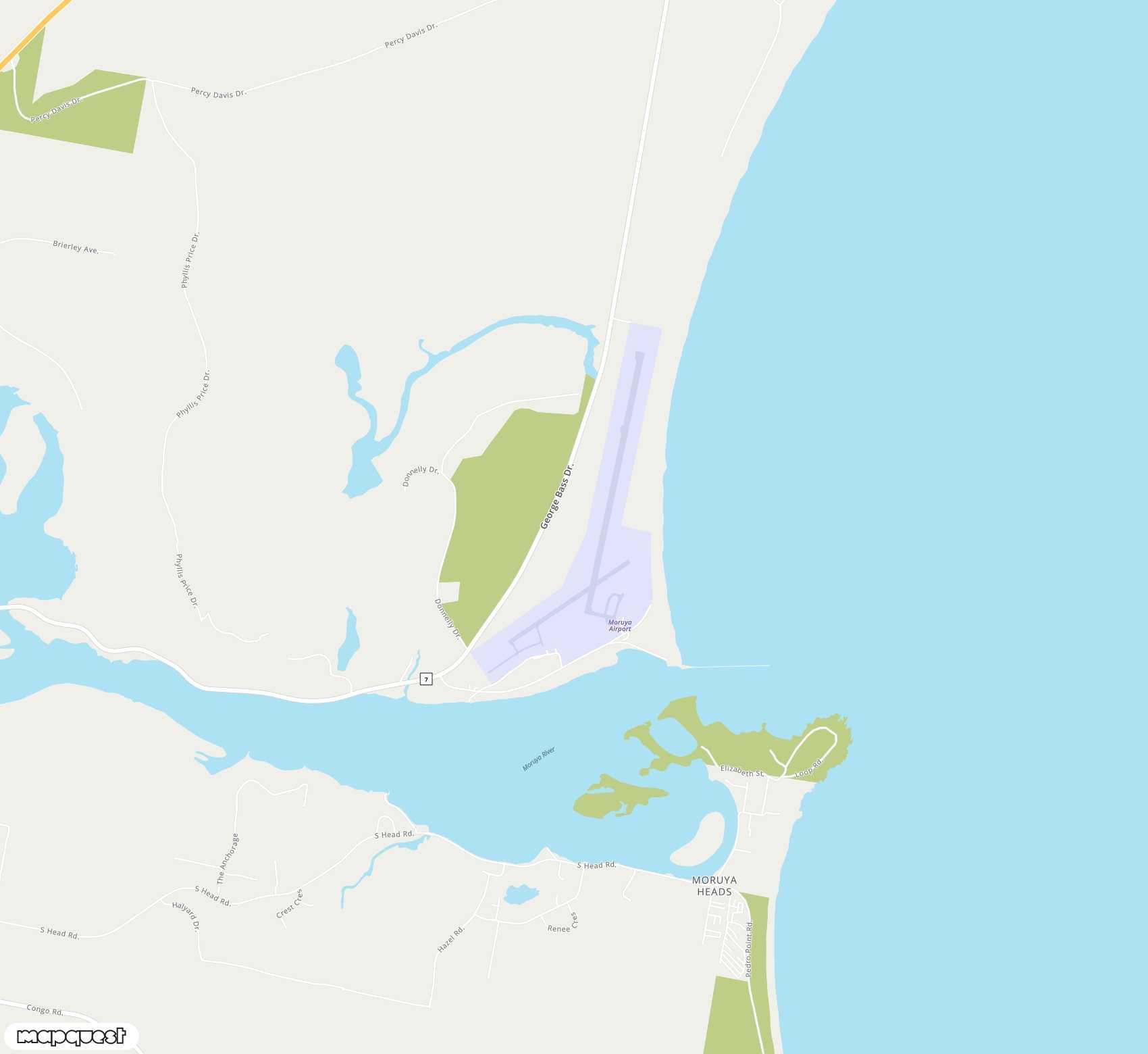 Carte de Moruya <span>airport (MYA)</span>