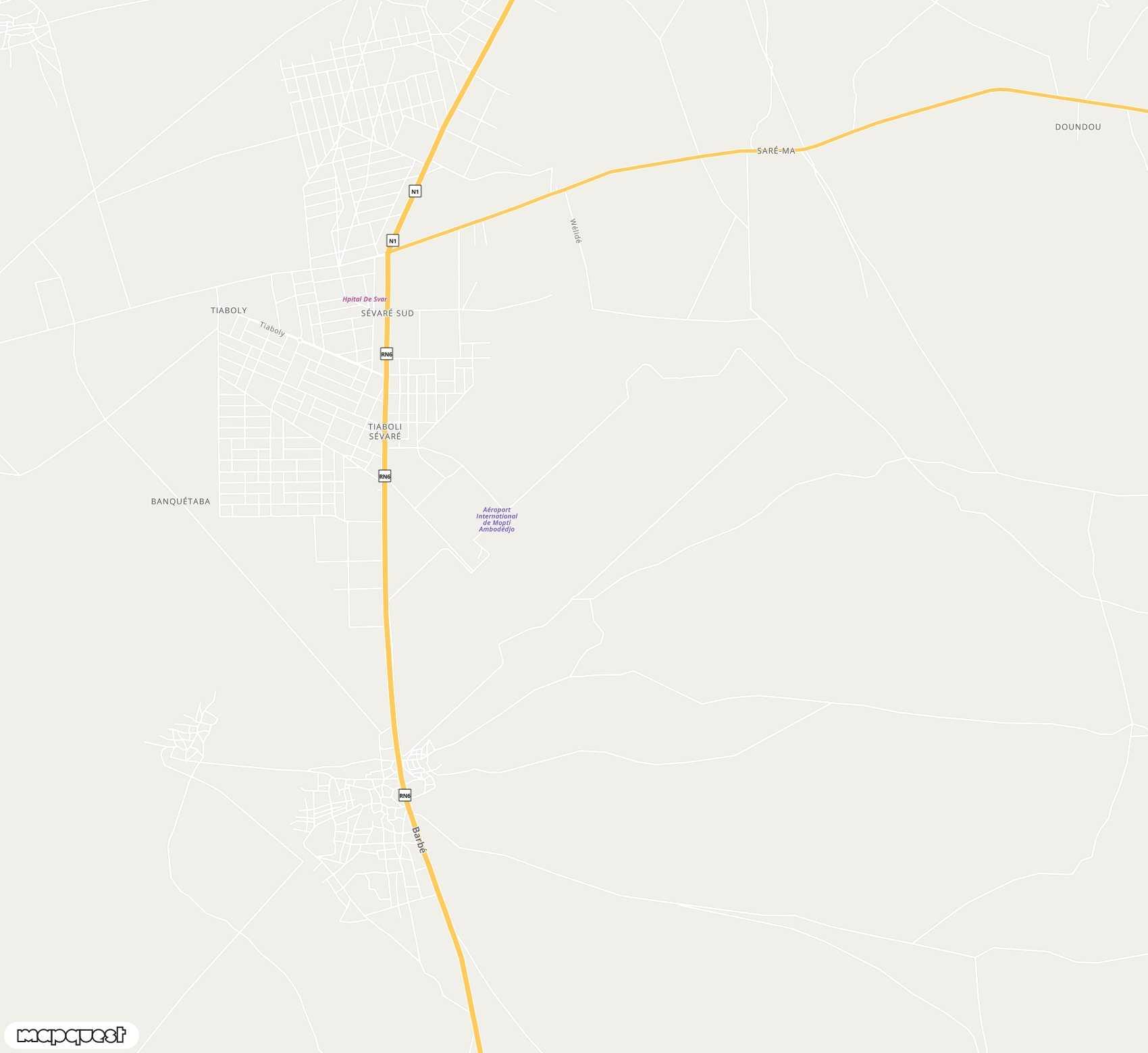 Carte de Mopti <span>airport (MZI)</span>