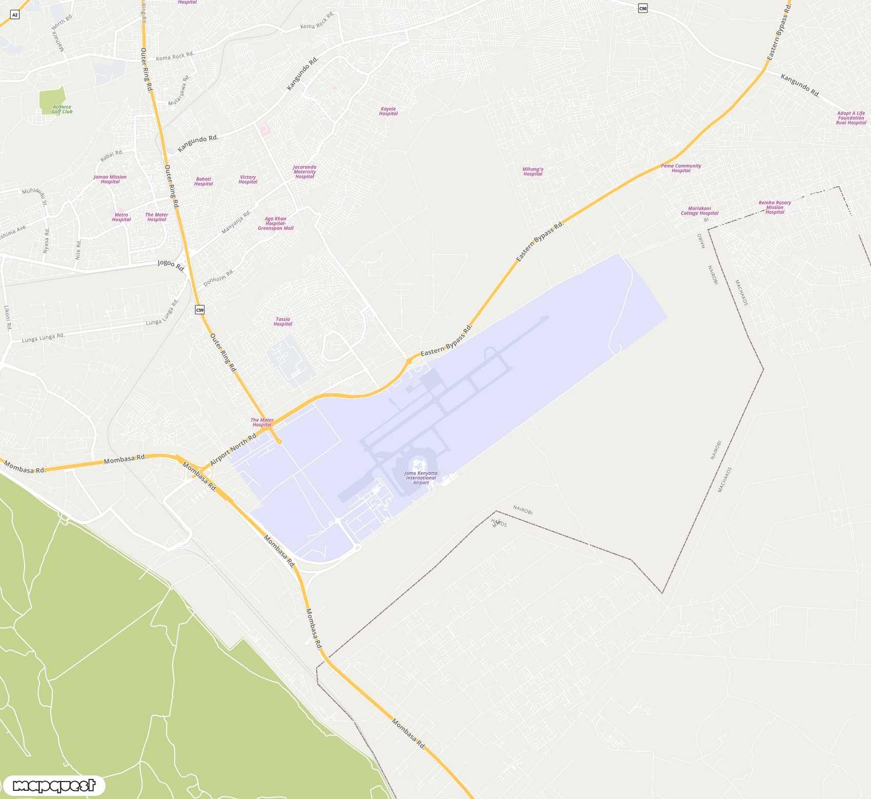 Carte de Jomo Kenyatta <span>international airport (NBO)</span>