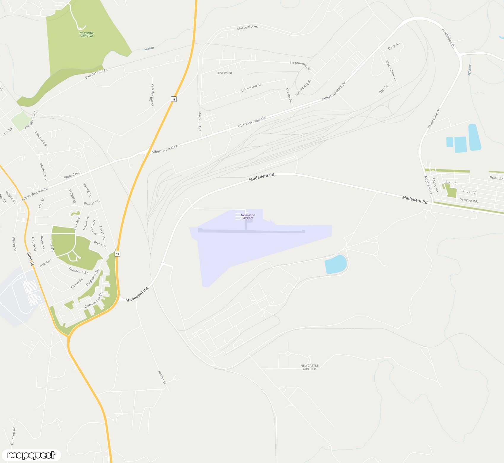 Carte de Newcastle <span>airport (NCS)</span>