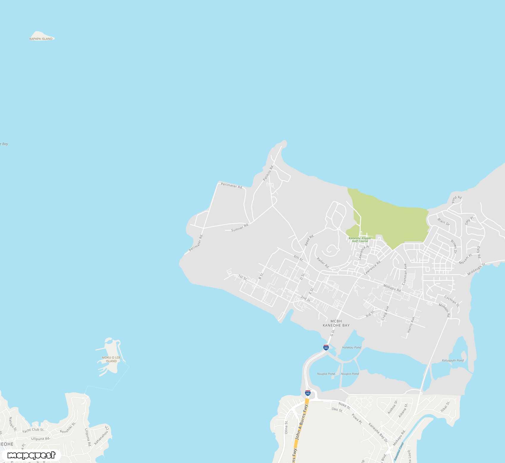 Carte de <span>Aéroport de </span>Kaneohe Bay MCAS (Marion E. Carl Field)<span>(NGF)</span>