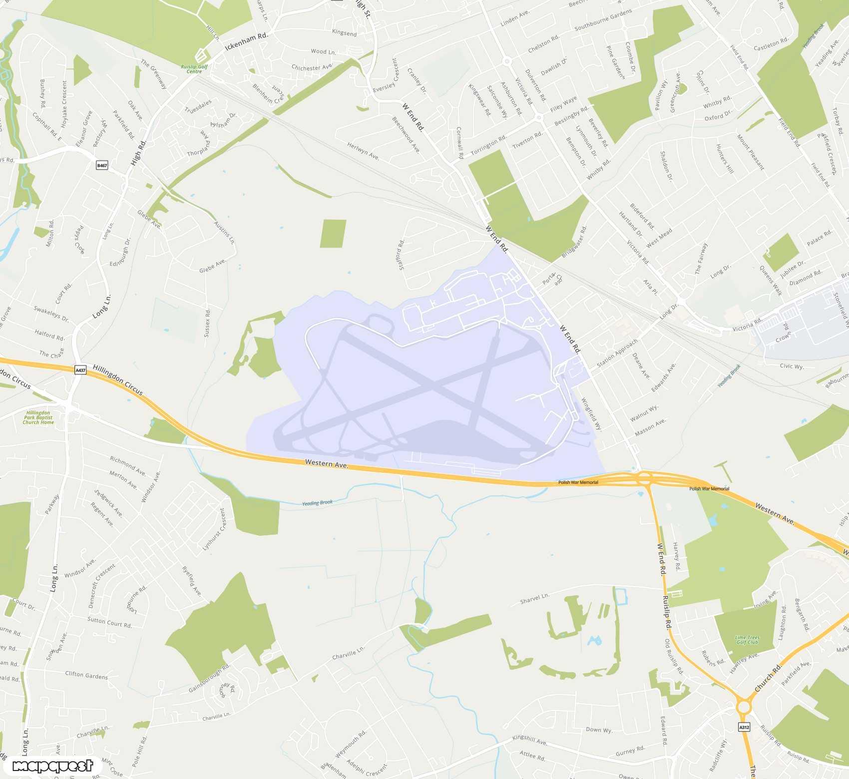 Carte de RAF Northolt <span>airport (NHT)</span>
