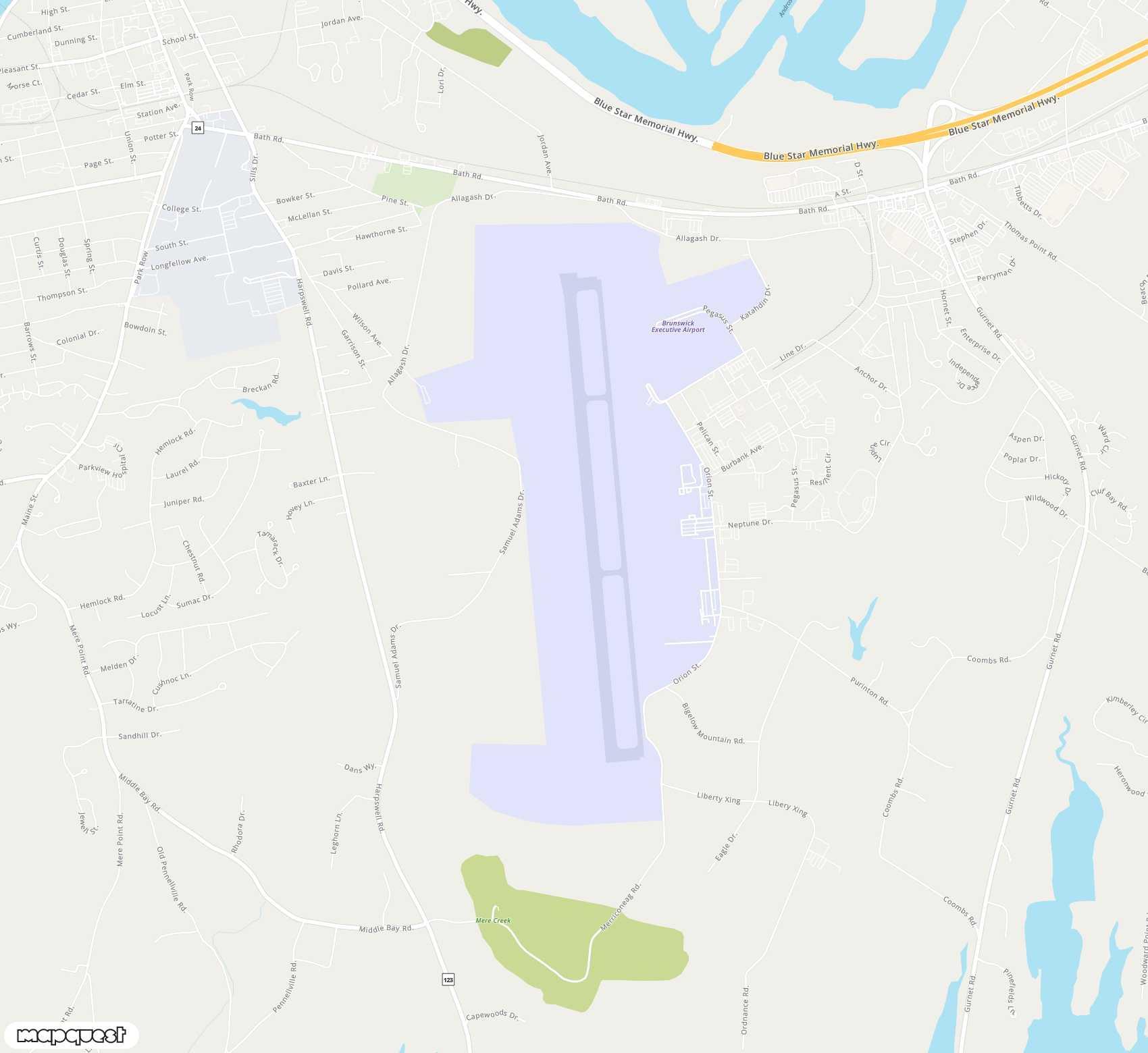 Carte de Brunswick Executive <span>airport (NHZ)</span>