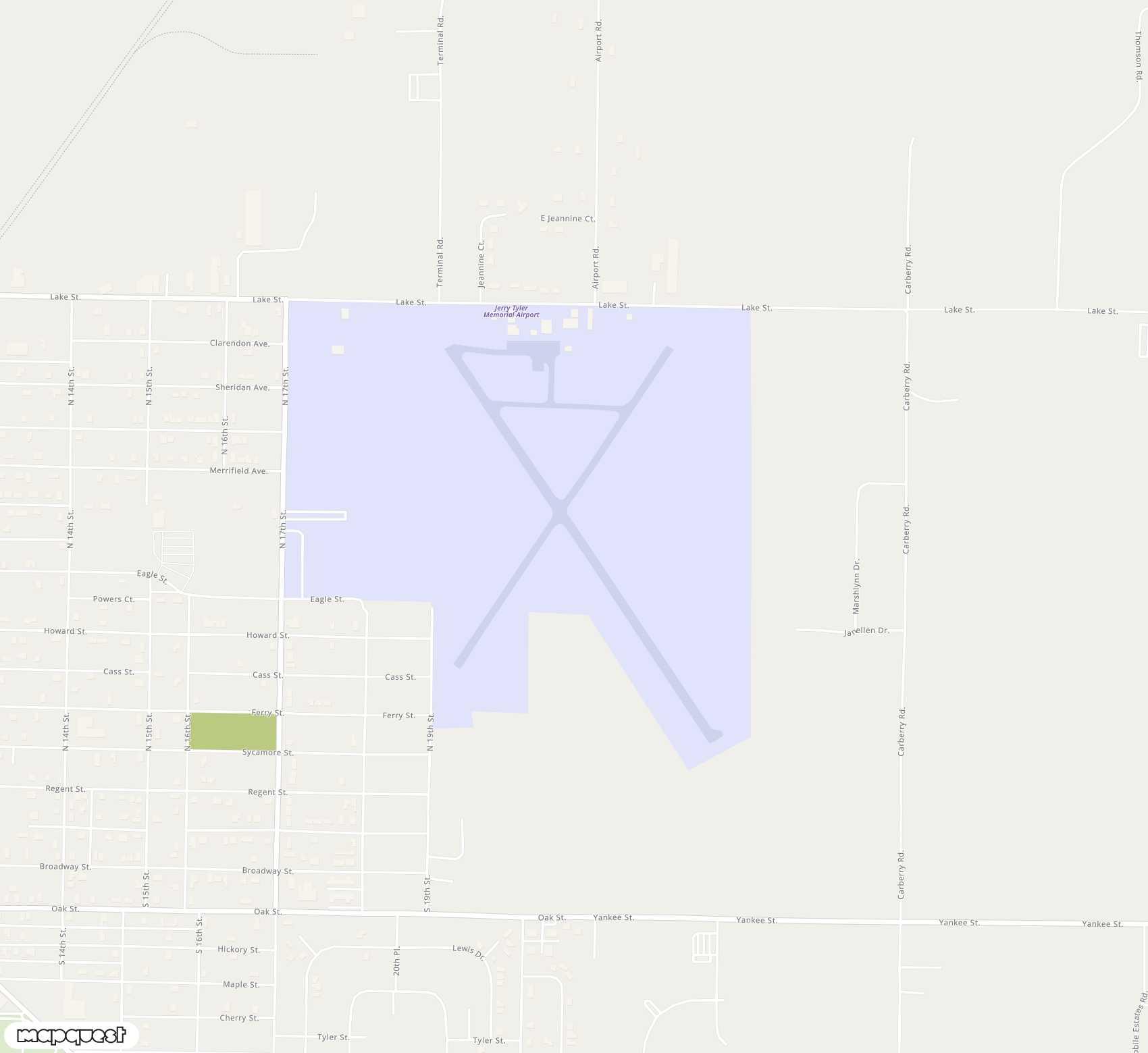 Carte de <span>Aérodrome de </span>Jerry Tyler Memorial<span>(NLE)</span>