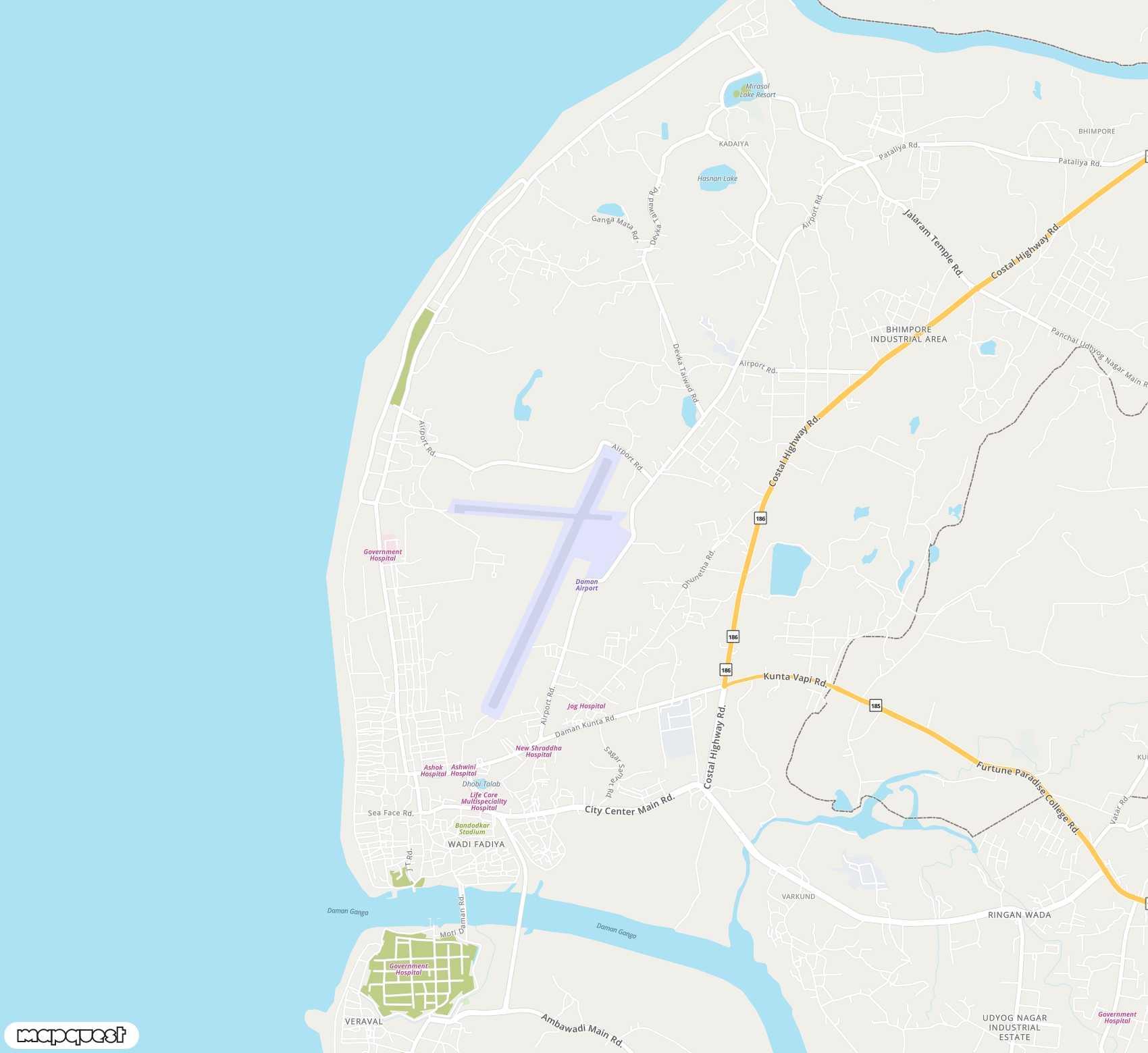 Carte de Daman <span>airport (NMB)</span>