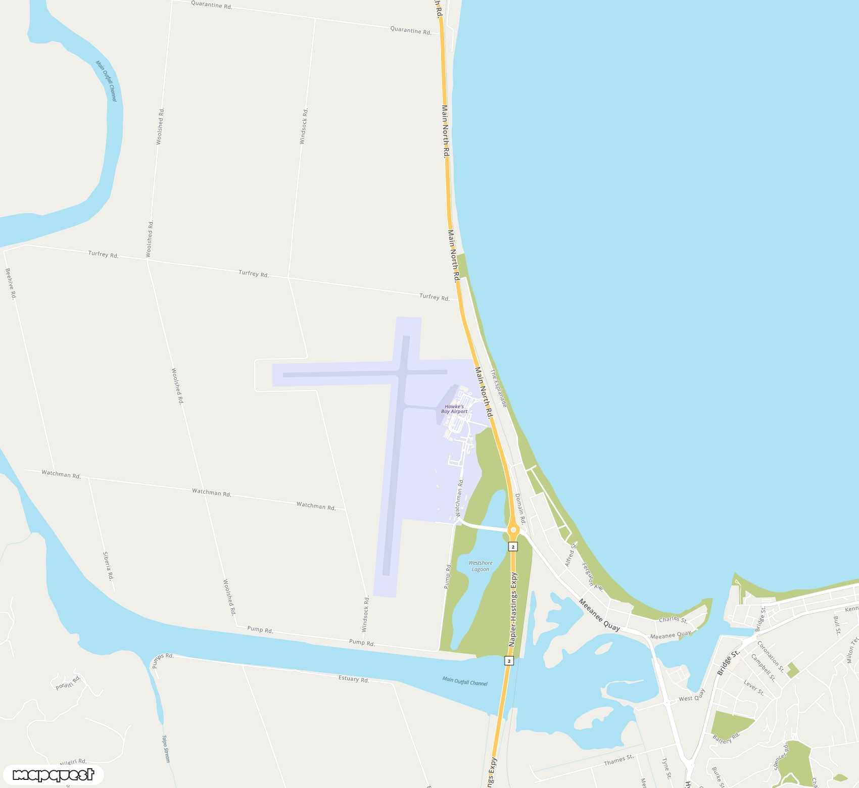 Carte de <span>Aéroport de </span>Hawke's Bay<span>(NPE)</span>