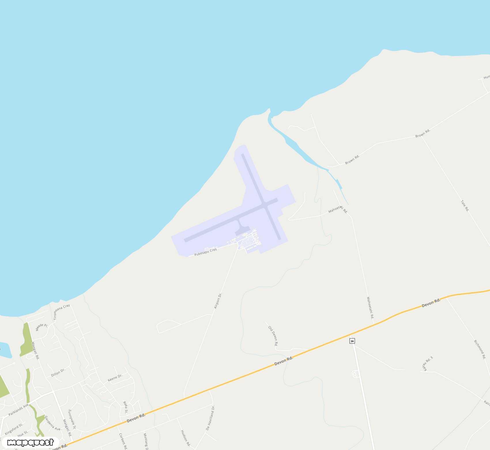 Carte de New Plymouth <span>airport (NPL)</span>