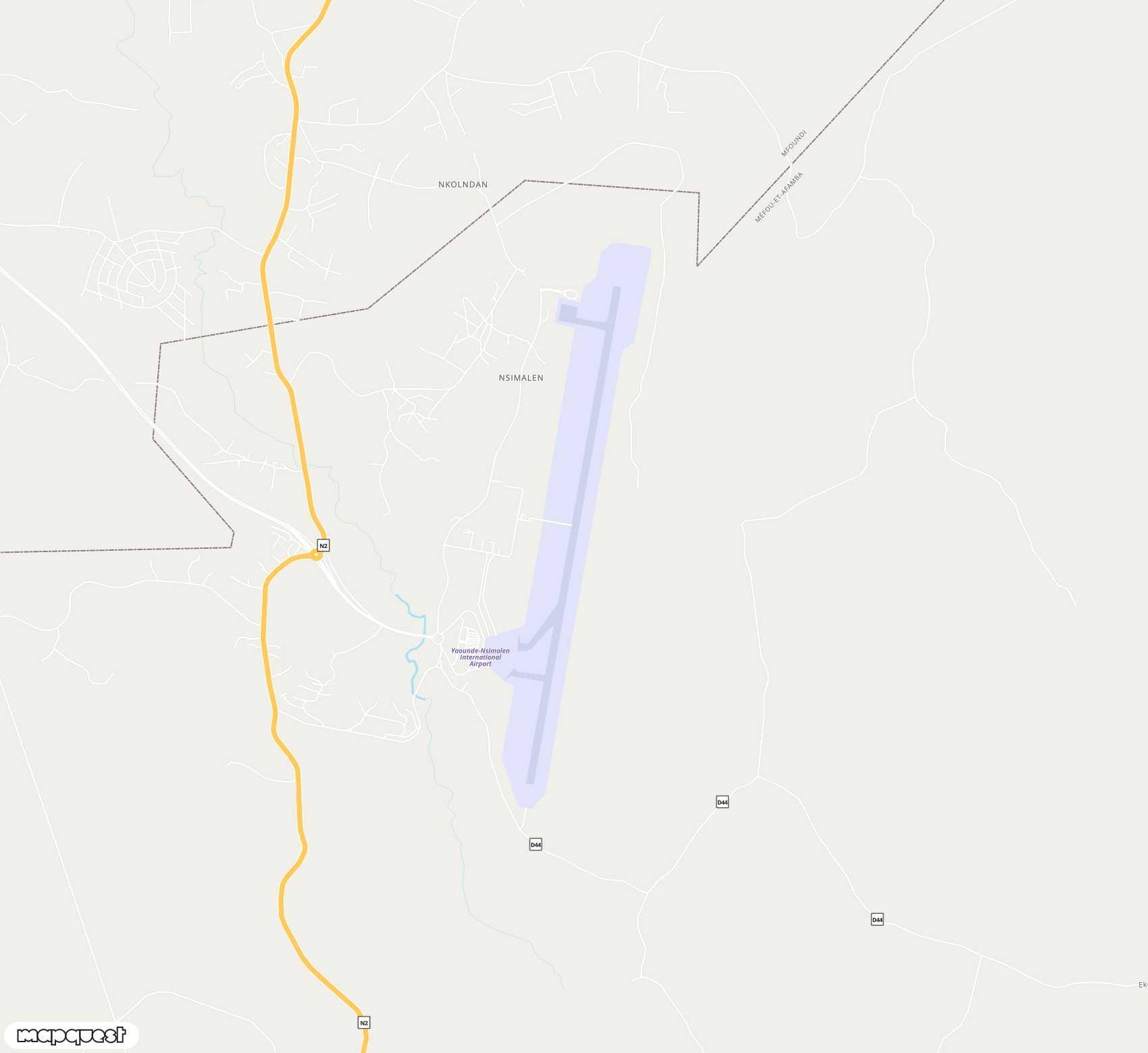 Carte de <span>Aéroport de </span>Yaoundé Nsimalen<span>(NSI)</span>