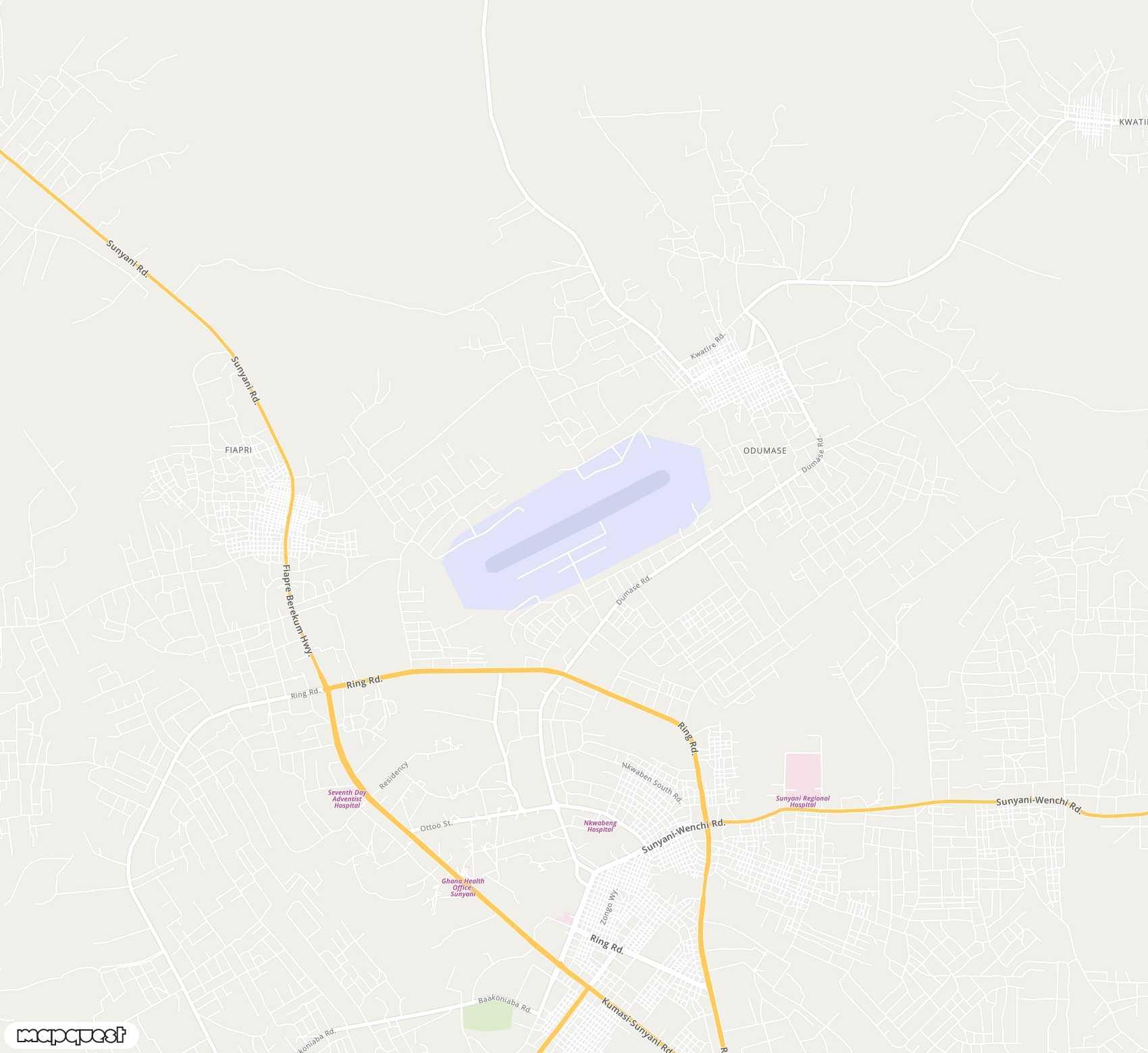 Carte de <span>Aéroport de </span>Sunyani<span>(NYI)</span>