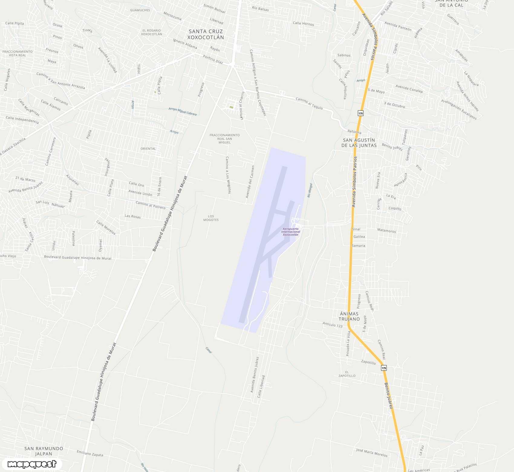 Carte de Xoxocotlán <span>airport (OAX)</span>