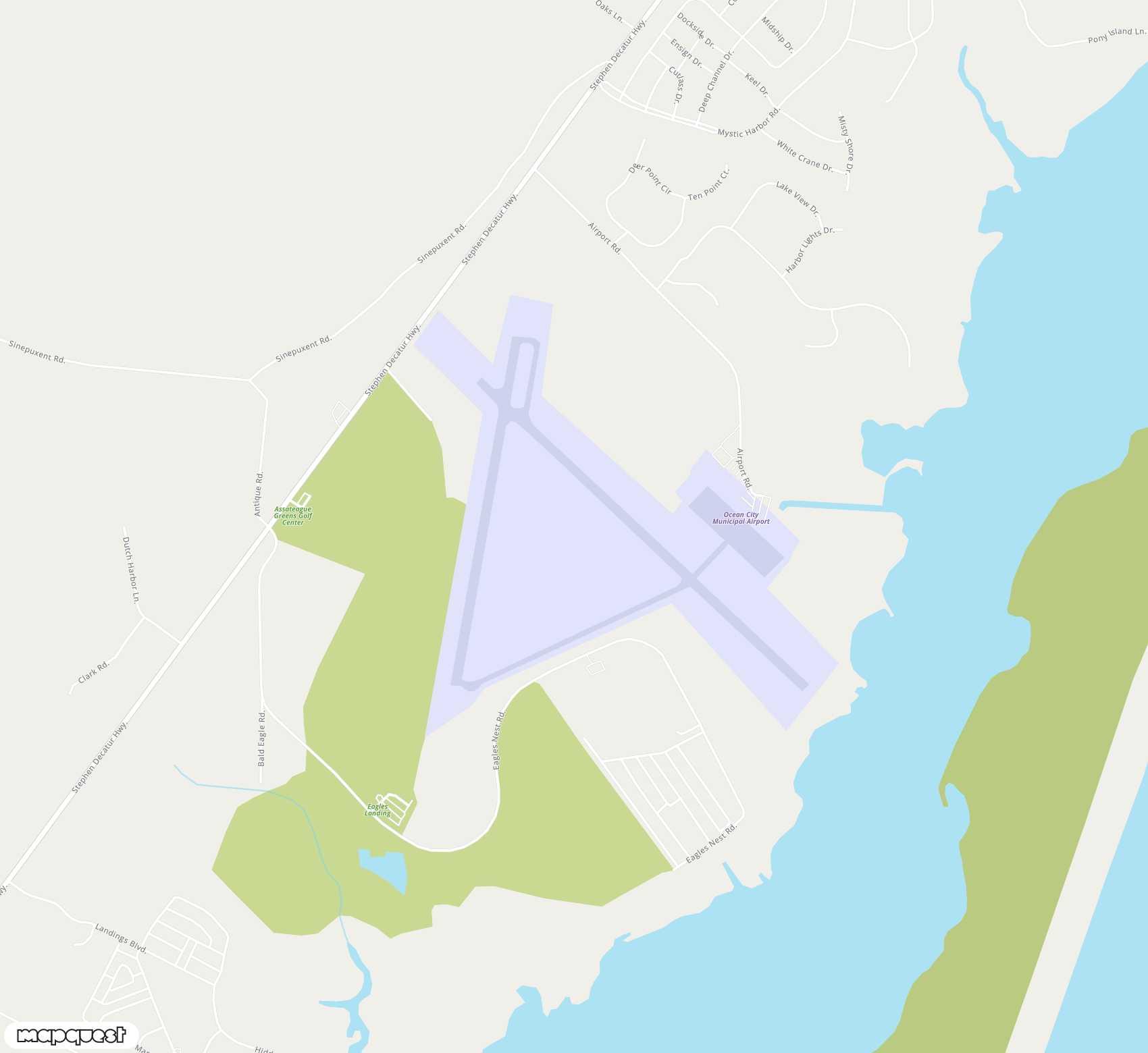 Carte de <span>Aérodrome de </span>Ocean City Municipal<span>(OCE)</span>