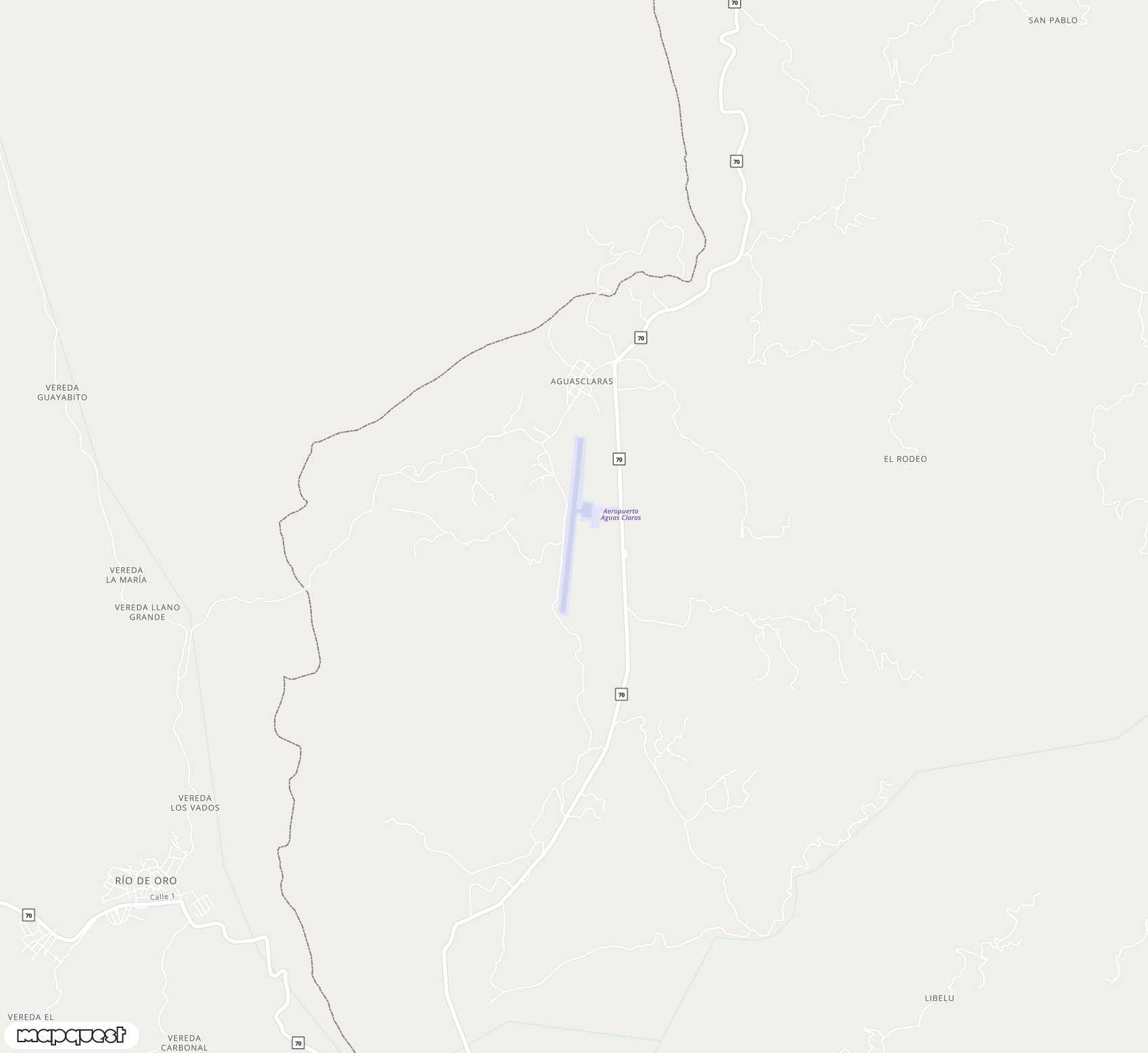 Carte de <span>Aéroport de </span>Aguas Claras<span>(OCV)</span>