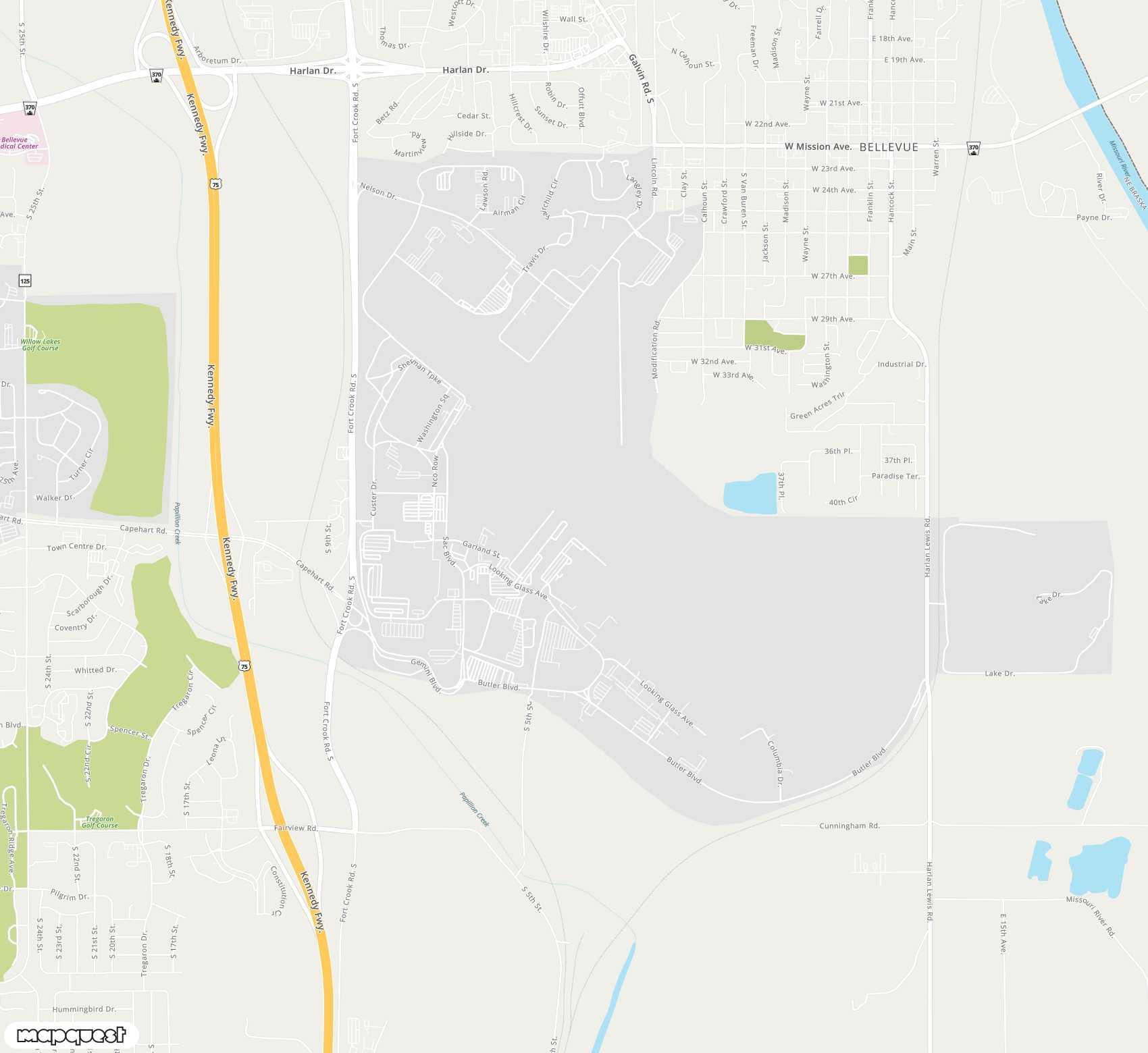 Carte de <span>Aéroport de </span>Offutt Air Force Base<span>(OFF)</span>