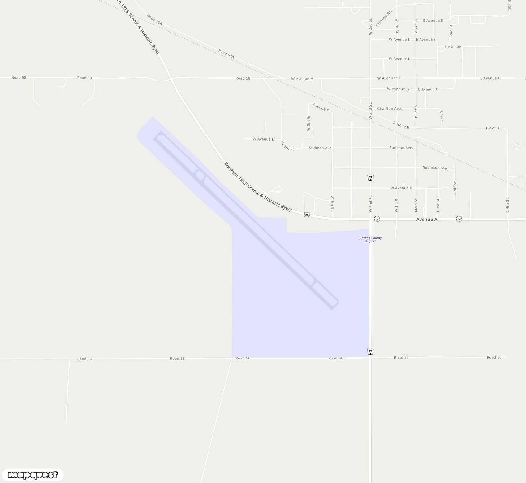 Carte de <span>Aérodrome de </span>Garden County/King Rhiley Field<span>(OKS)</span>