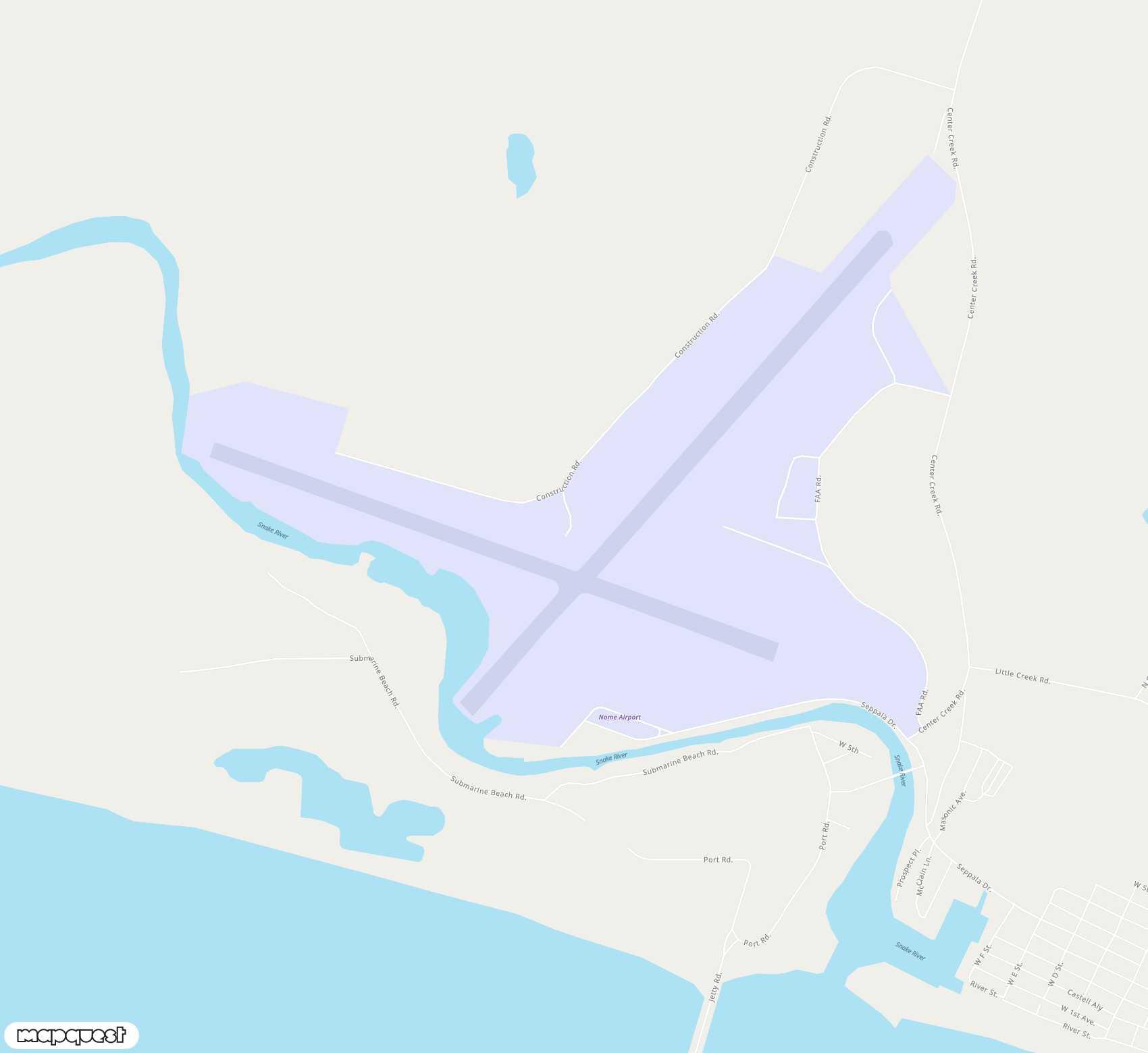 Carte de <span>Aéroport de </span>Nome<span>(OME)</span>