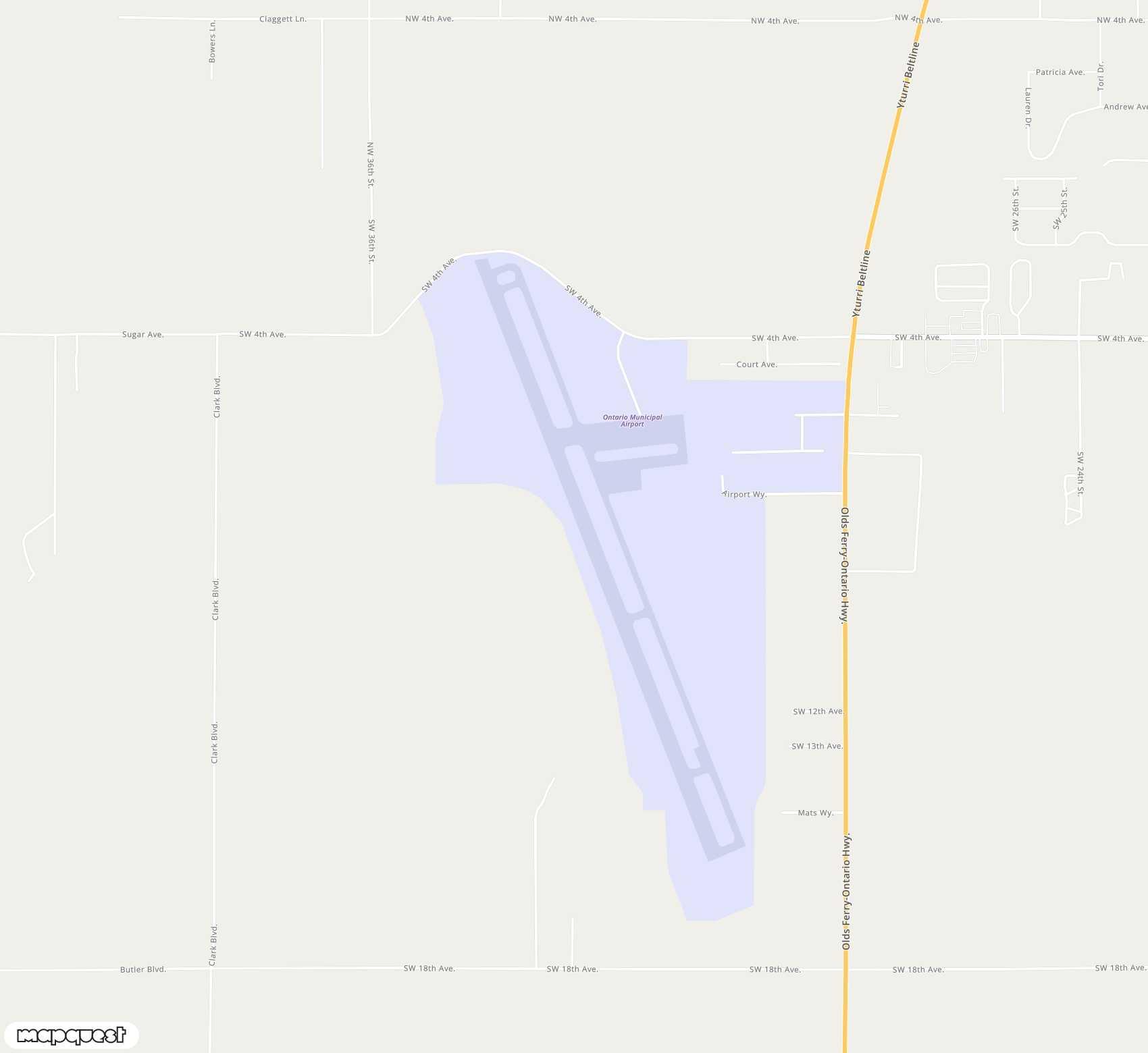 Carte de <span>Aérodrome de </span>Ontario Municipal<span>(ONO)</span>