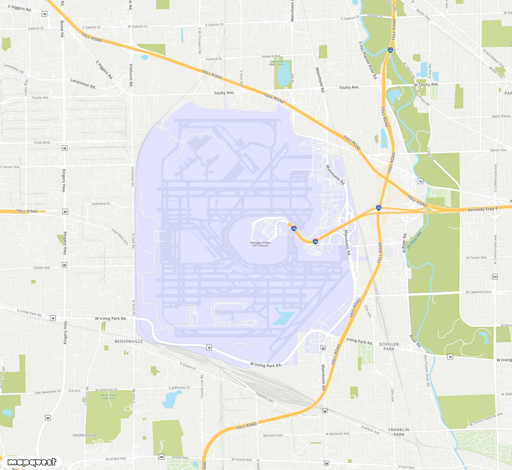 Carte de Chicago O'Hare <span>international airport (ORD)</span>
