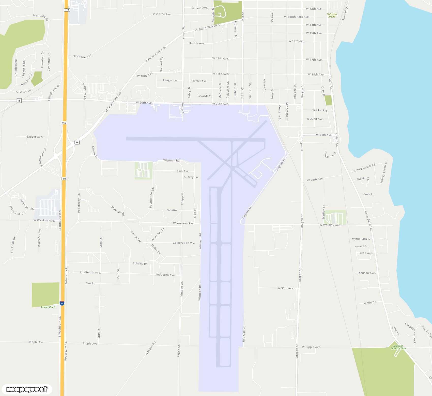 Carte de <span>Aéroport de </span>Wittman Regional<span>(OSH)</span>