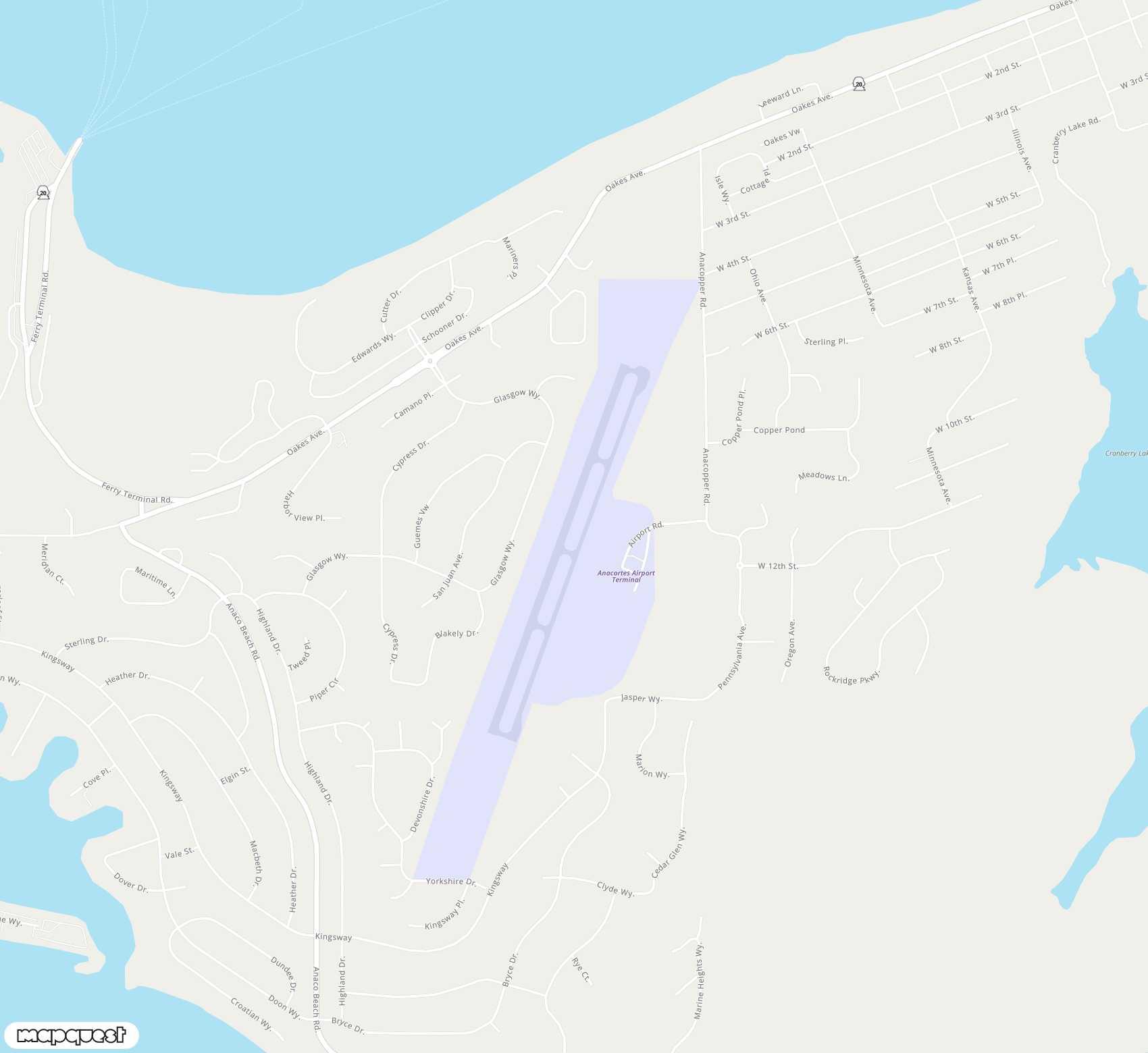 Carte de <span>Aérodrome de </span>Anacortes<span>(OTS)</span>